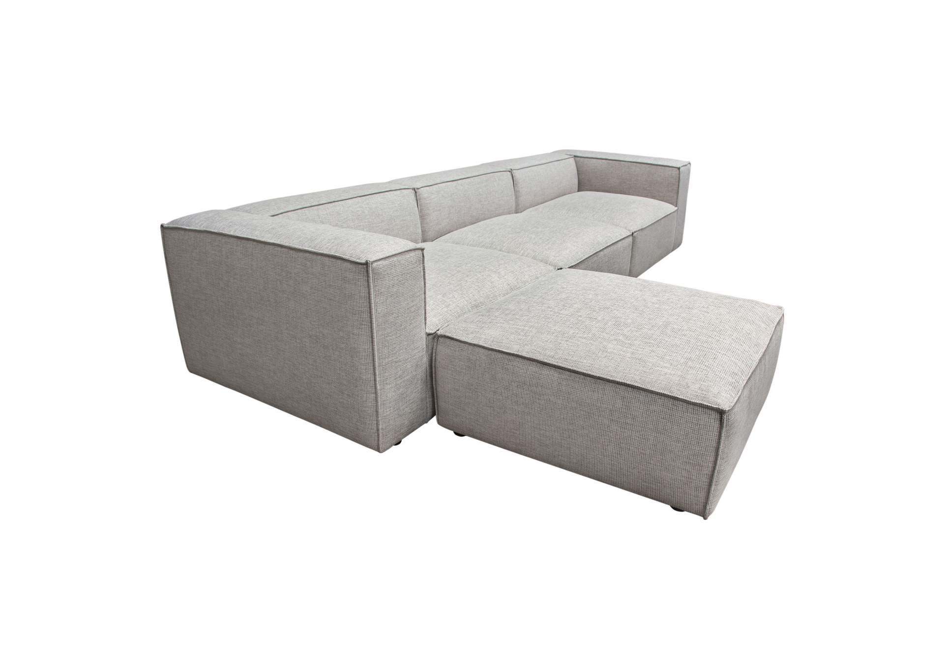 Vice 4pc Modular Sectional In Barley Fabric With Ottoman image 4