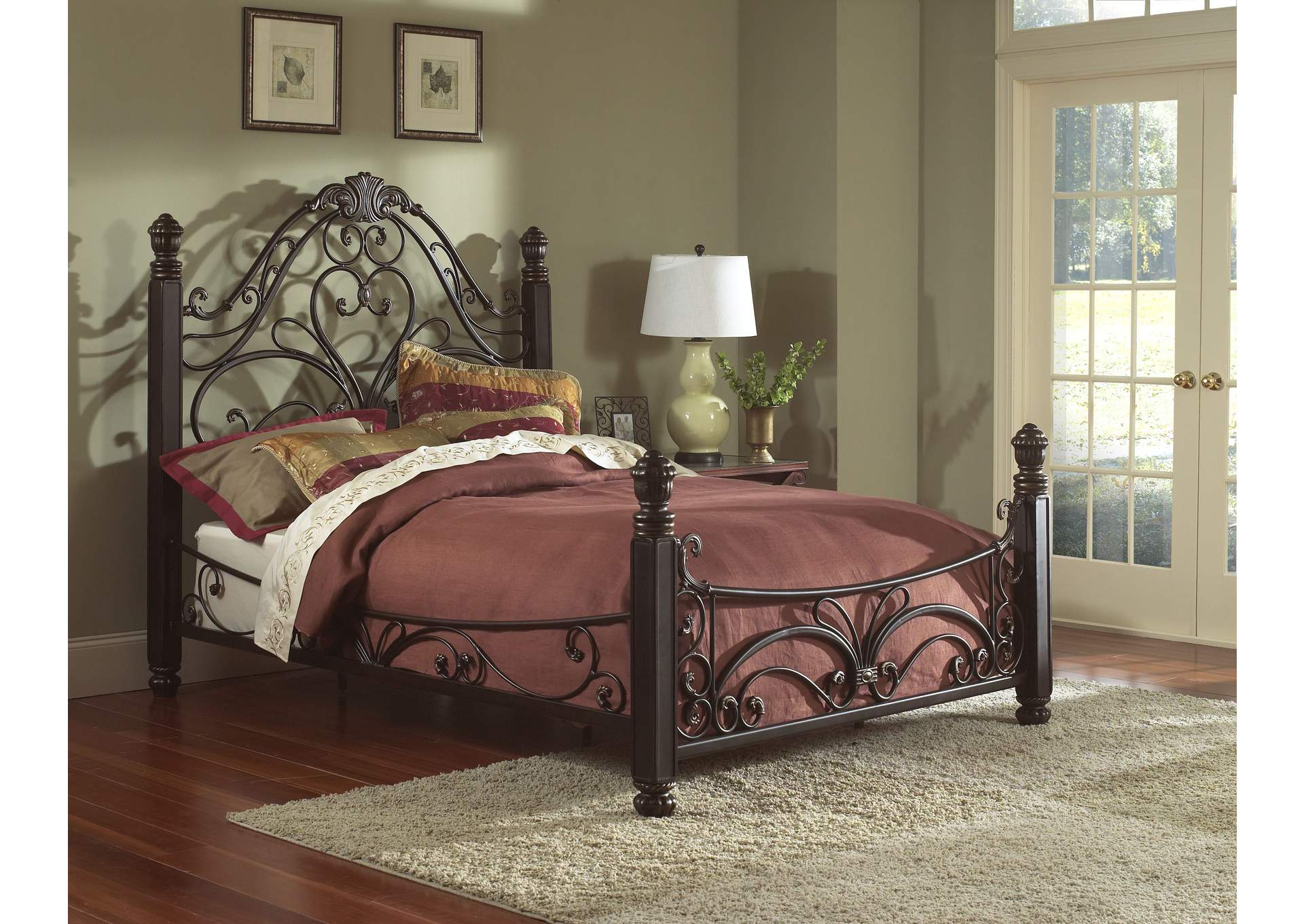 (1195QHF) Diana- Queen Bed - Antique Bronze