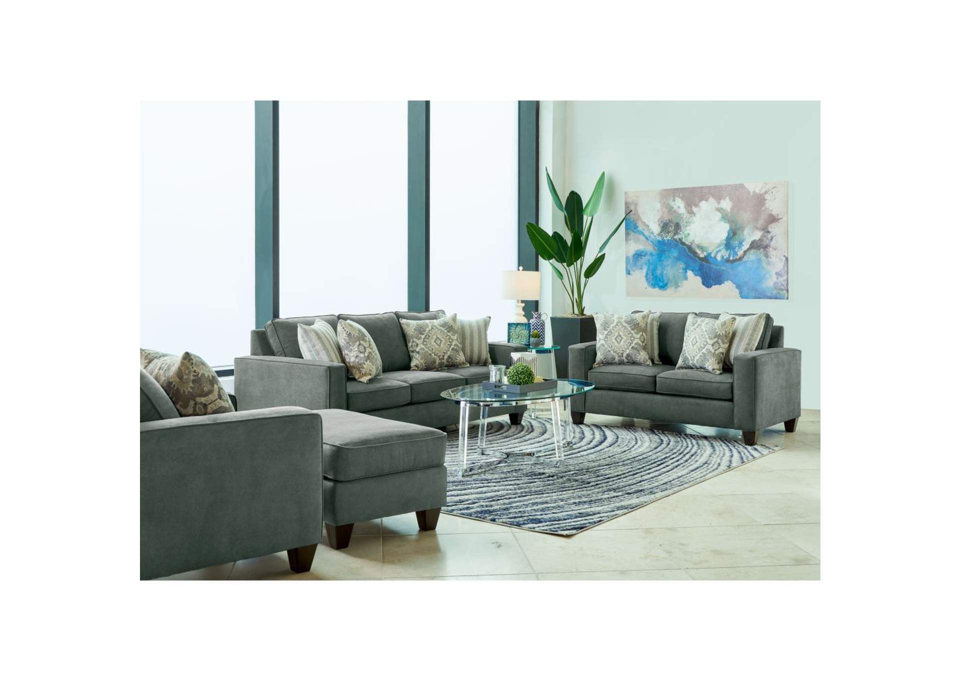 409 Loveseat In Jessie Charcoal