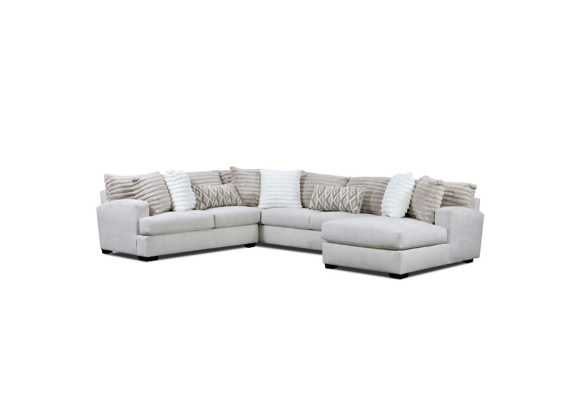 Mondo Right Hand Facingarmless Sofa With Return In Chi Chi Strawith Hush Parchment With 4 Pillows image 3
