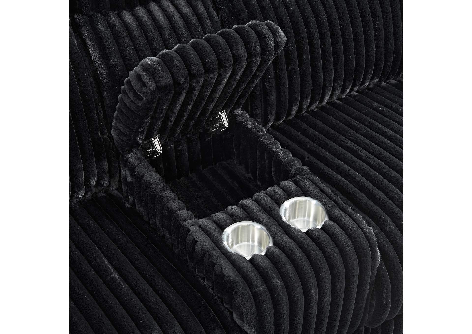 Admiral Motion Loveseat With Console In Masis Black image 4