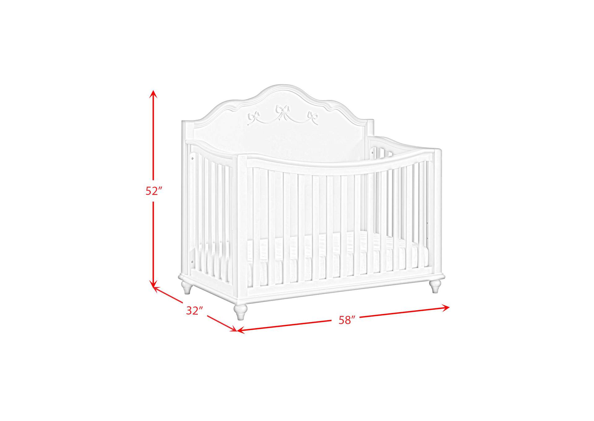 Alana Crib With Guardrails In White image 8