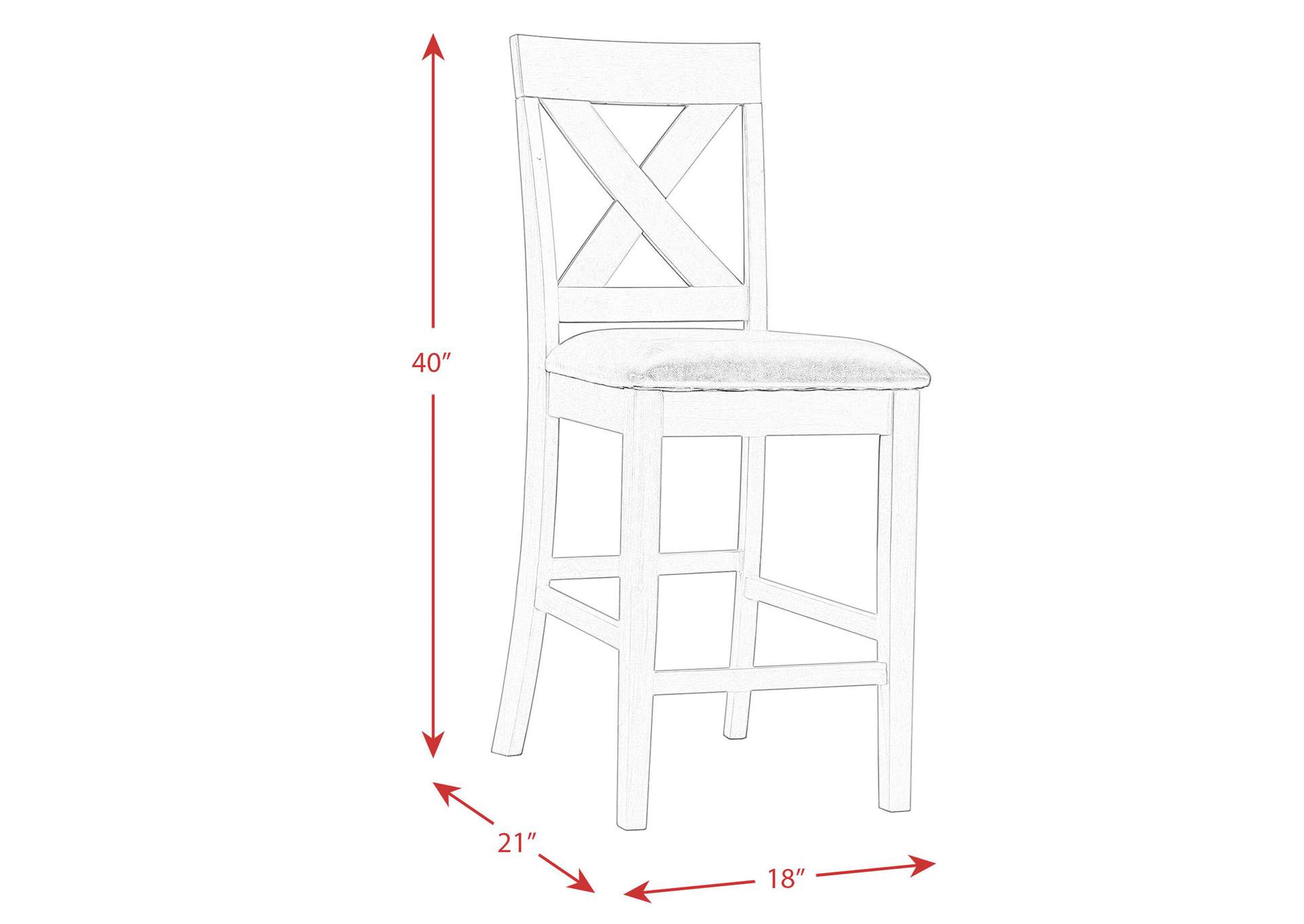Alex Grey 60 7 Pc Counter Set Grey Table With Black Pu Seat image 13