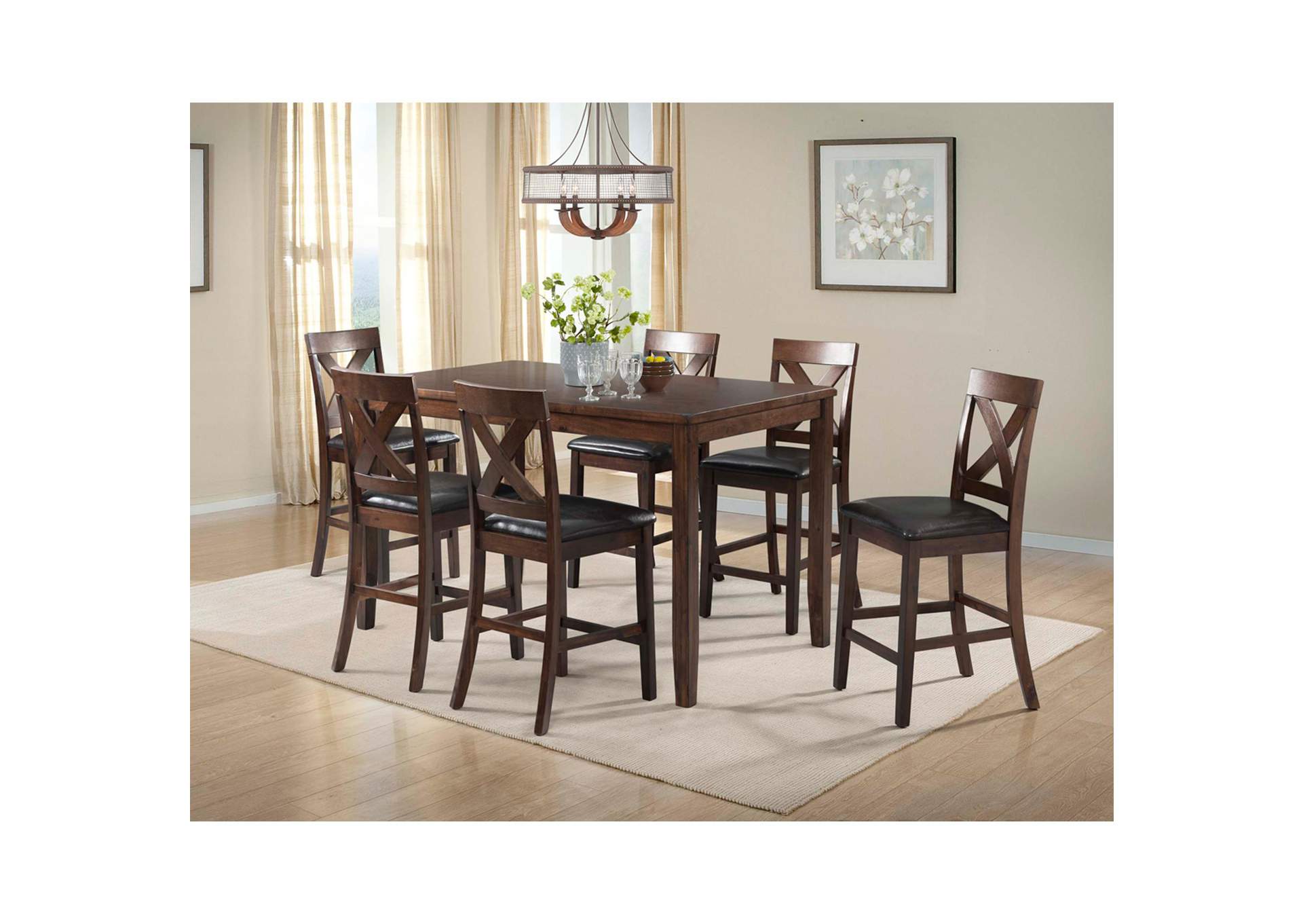 Alex Counter Side Chair With Brown Pu Espresso 2 Per Pack image 1