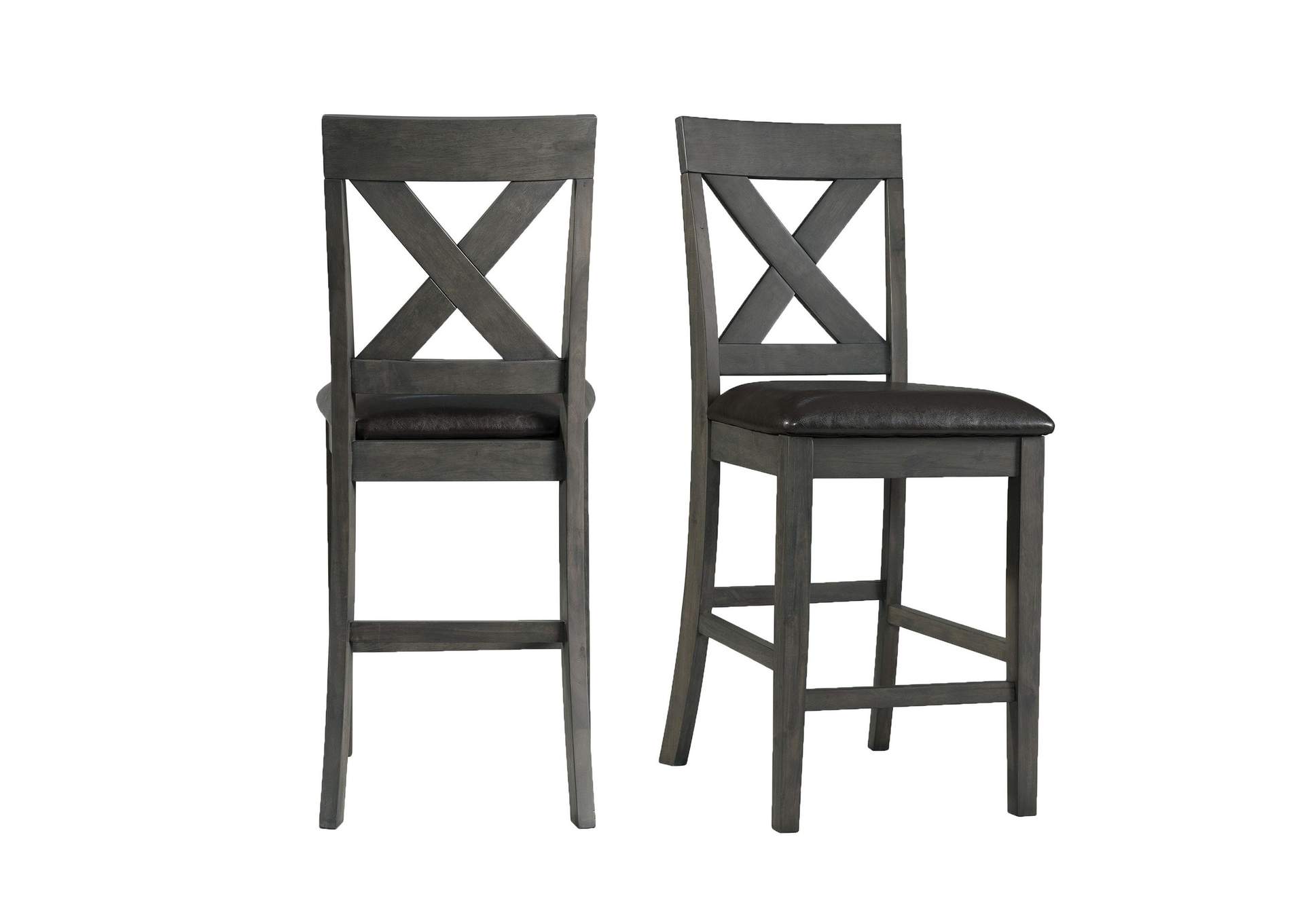 Alex Counter Side Chair With Black Pu Grey 2 Per Pack image 3