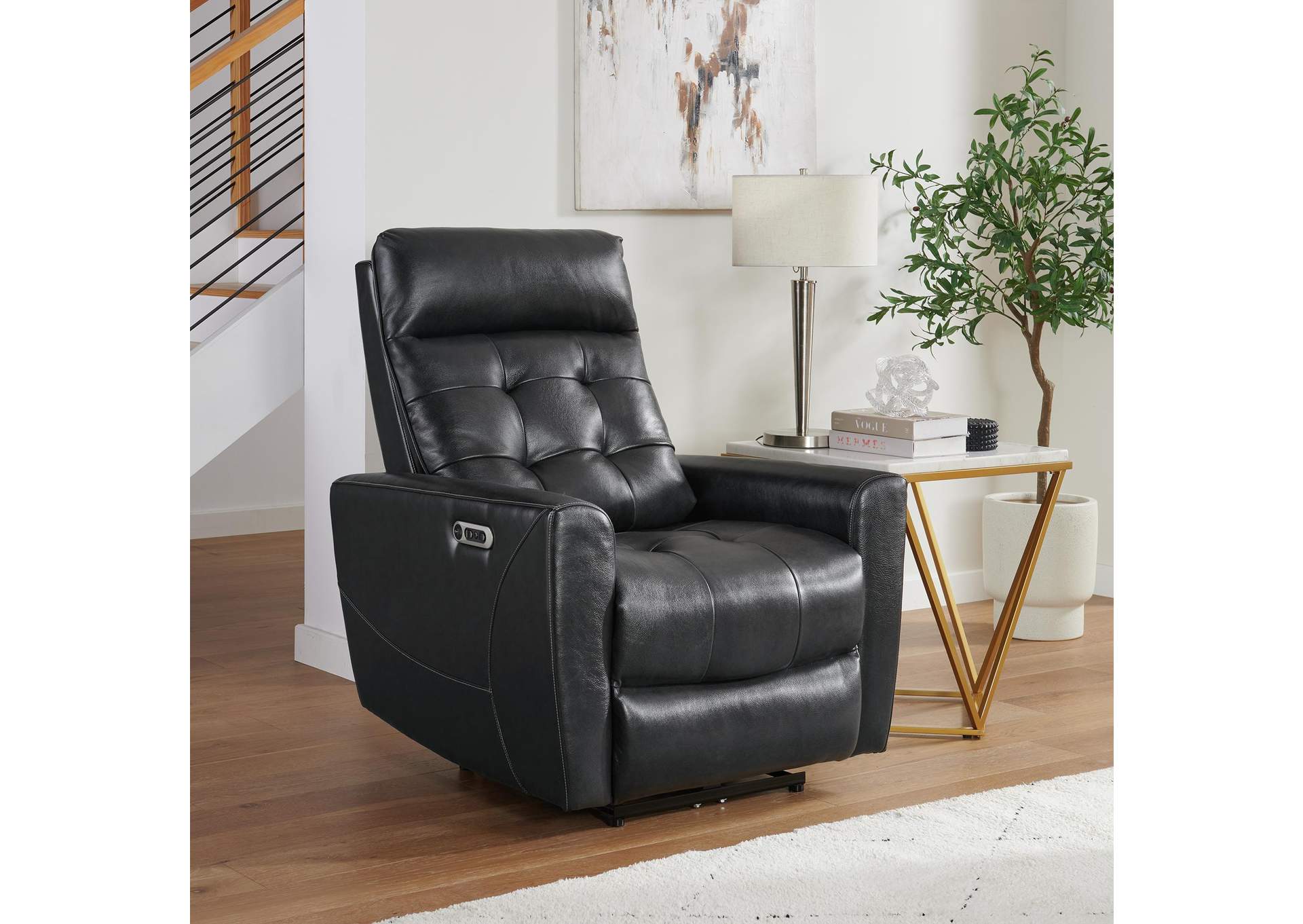 All Star Power Recliner With Power Headrest In Jazz Charcoal image 1