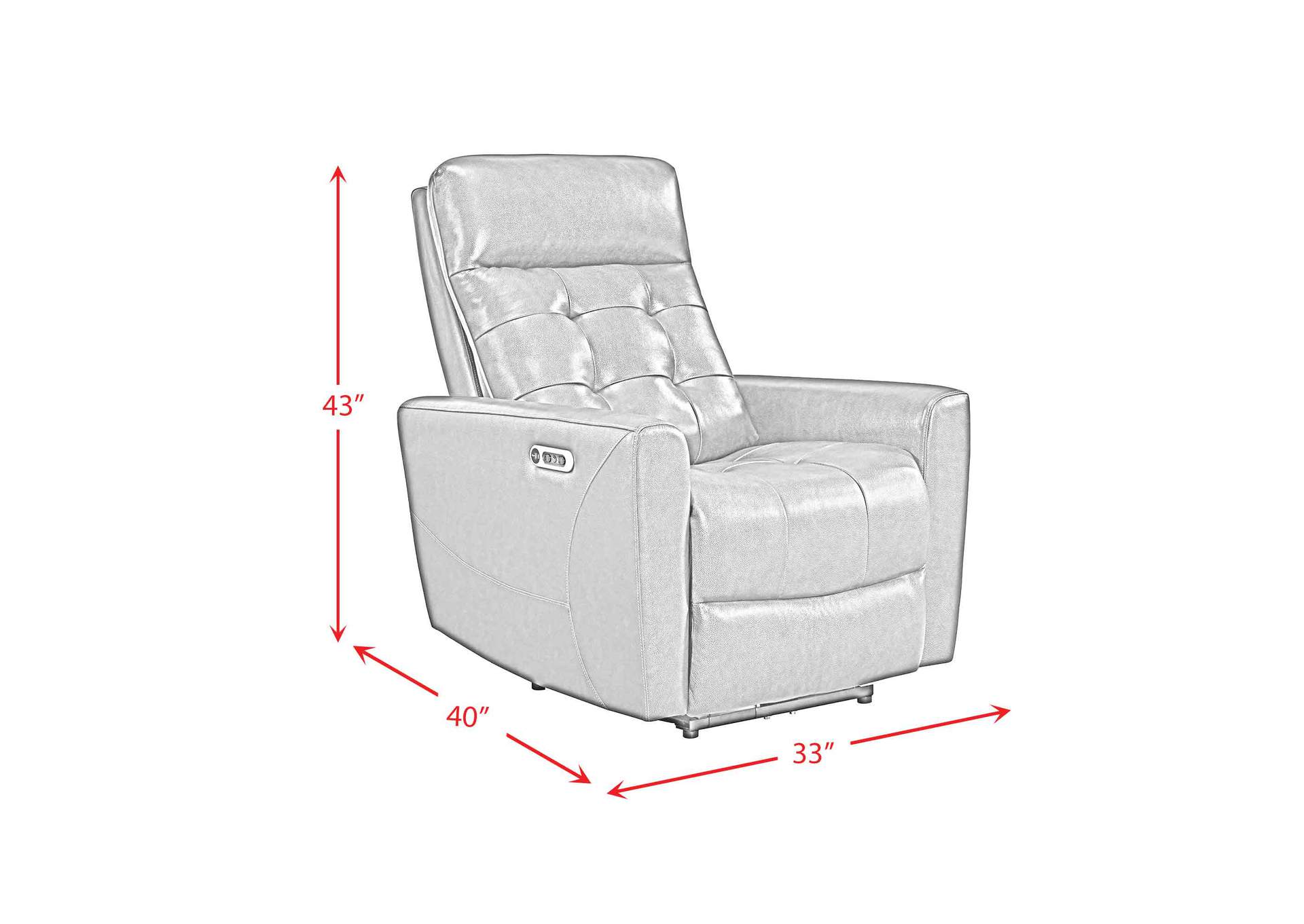 All Star Power Recliner With Power Headrest In Jazz Charcoal