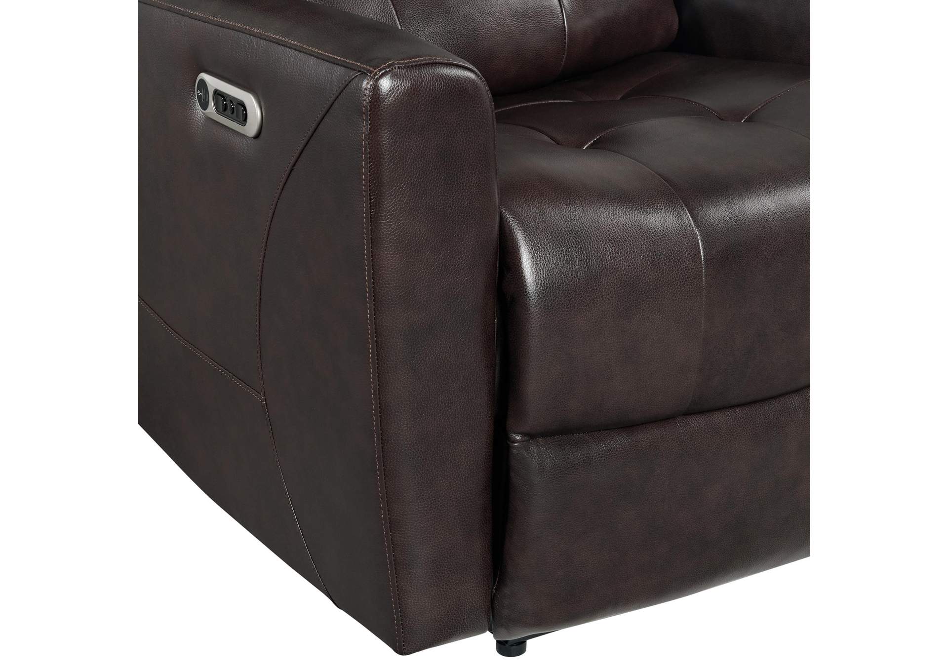 All Star Power Recliner With Power Headrest In Jazz Brown Top Grain - Pvc image 5