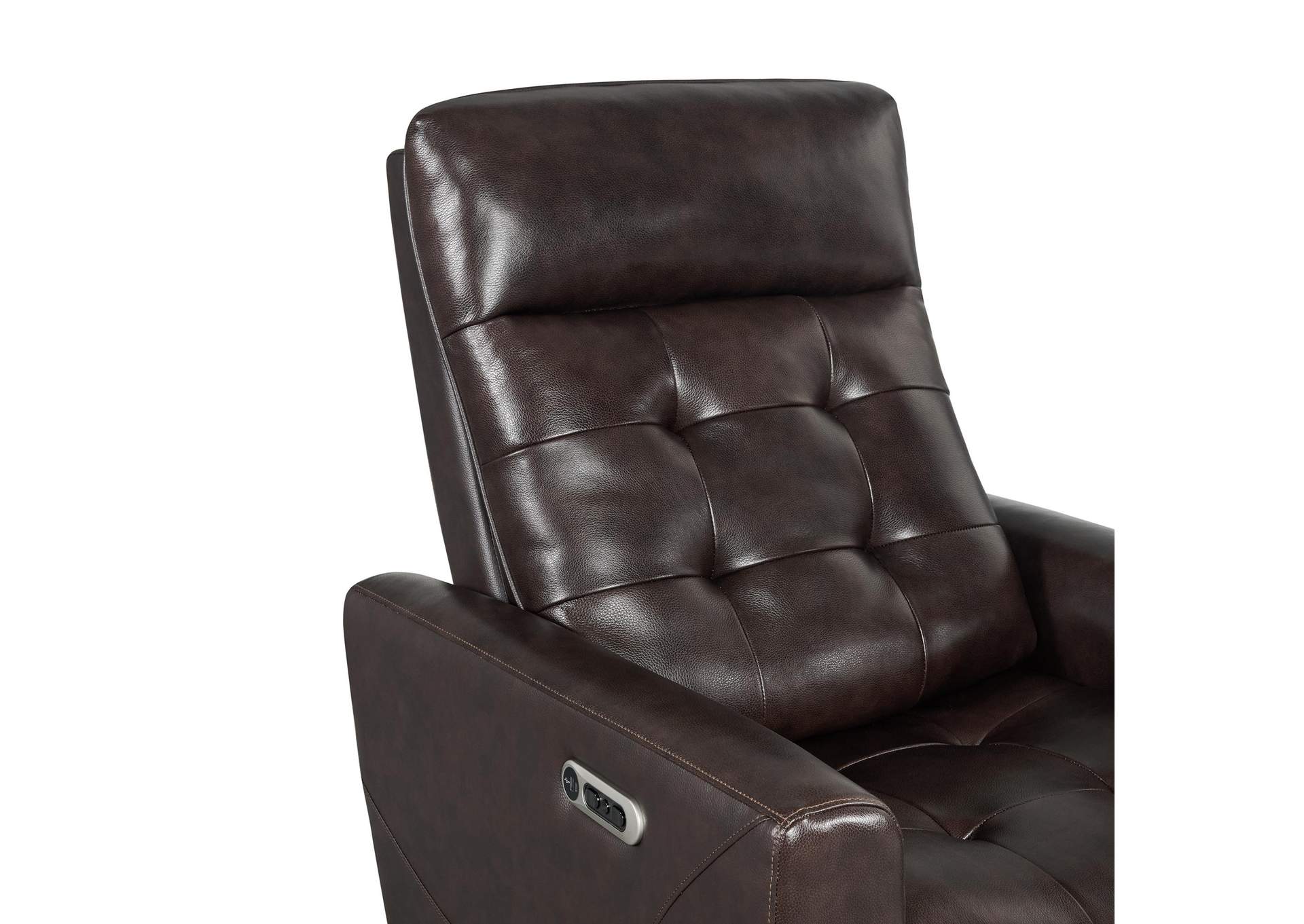 All Star Power Recliner With Power Headrest In Jazz Brown Top Grain - Pvc image 3
