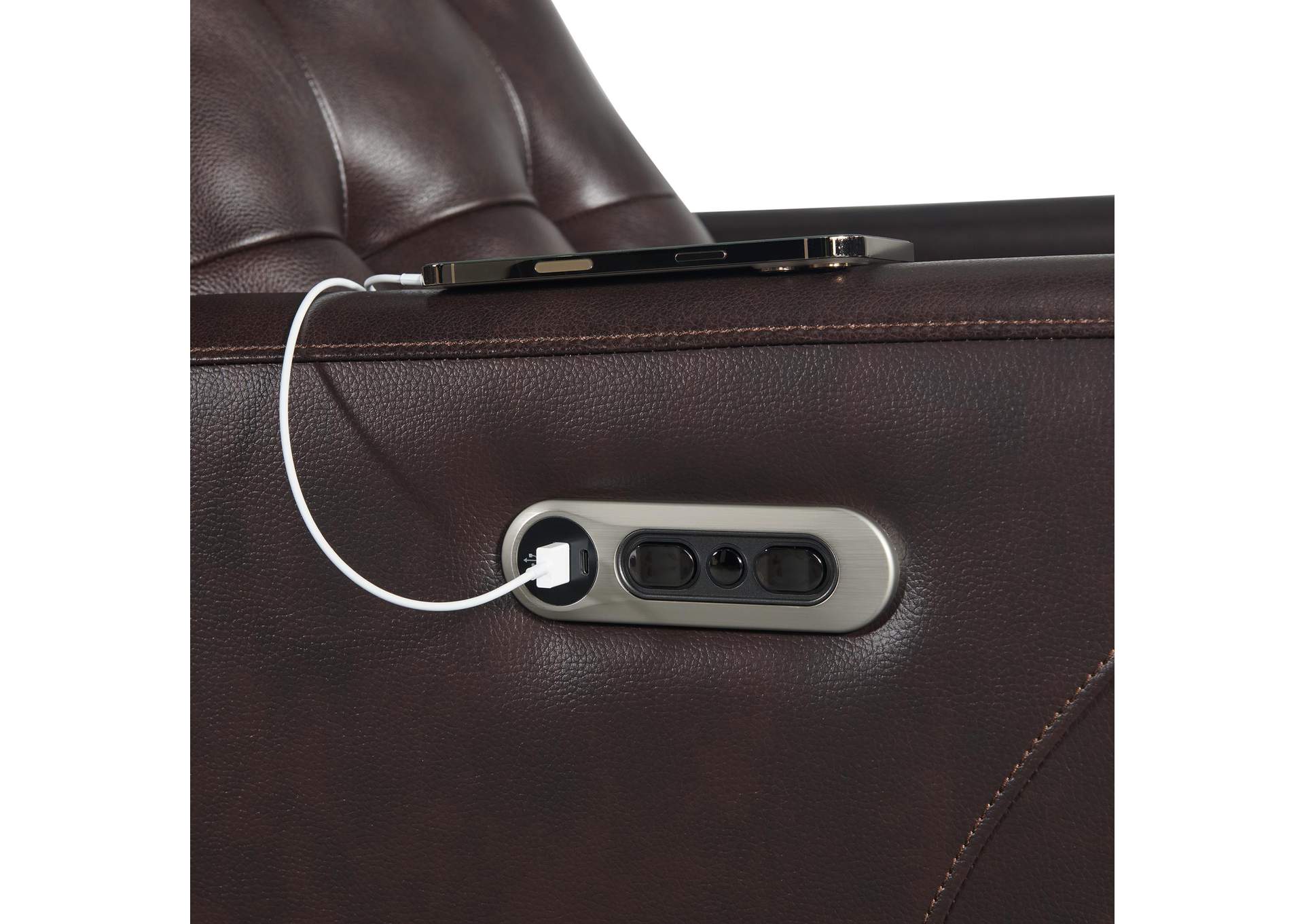 All Star Power Recliner With Power Headrest In Jazz Brown Top Grain - Pvc image 4