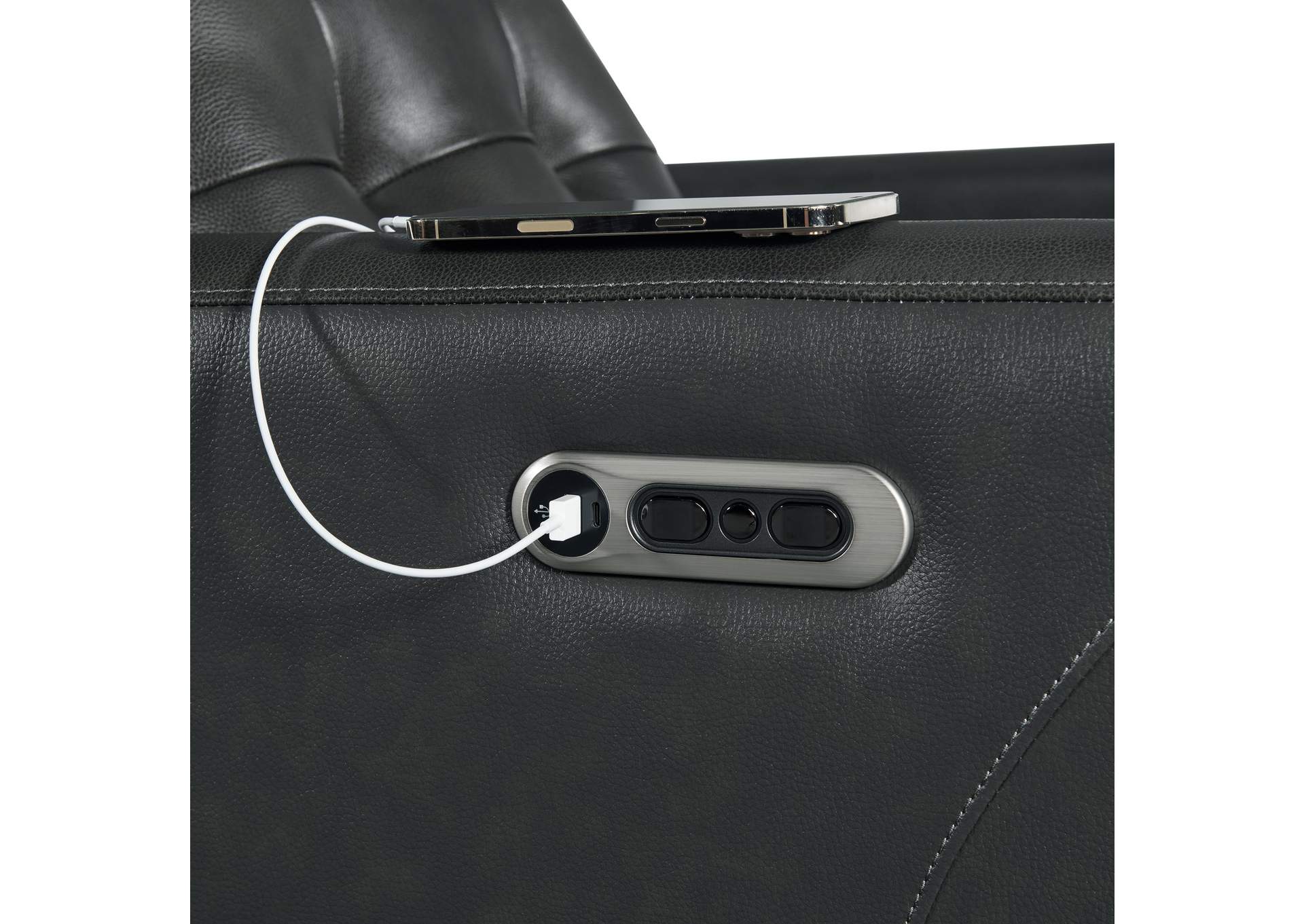All Star Power Recliner With Power Headrest In Jazz Charcoal image 4