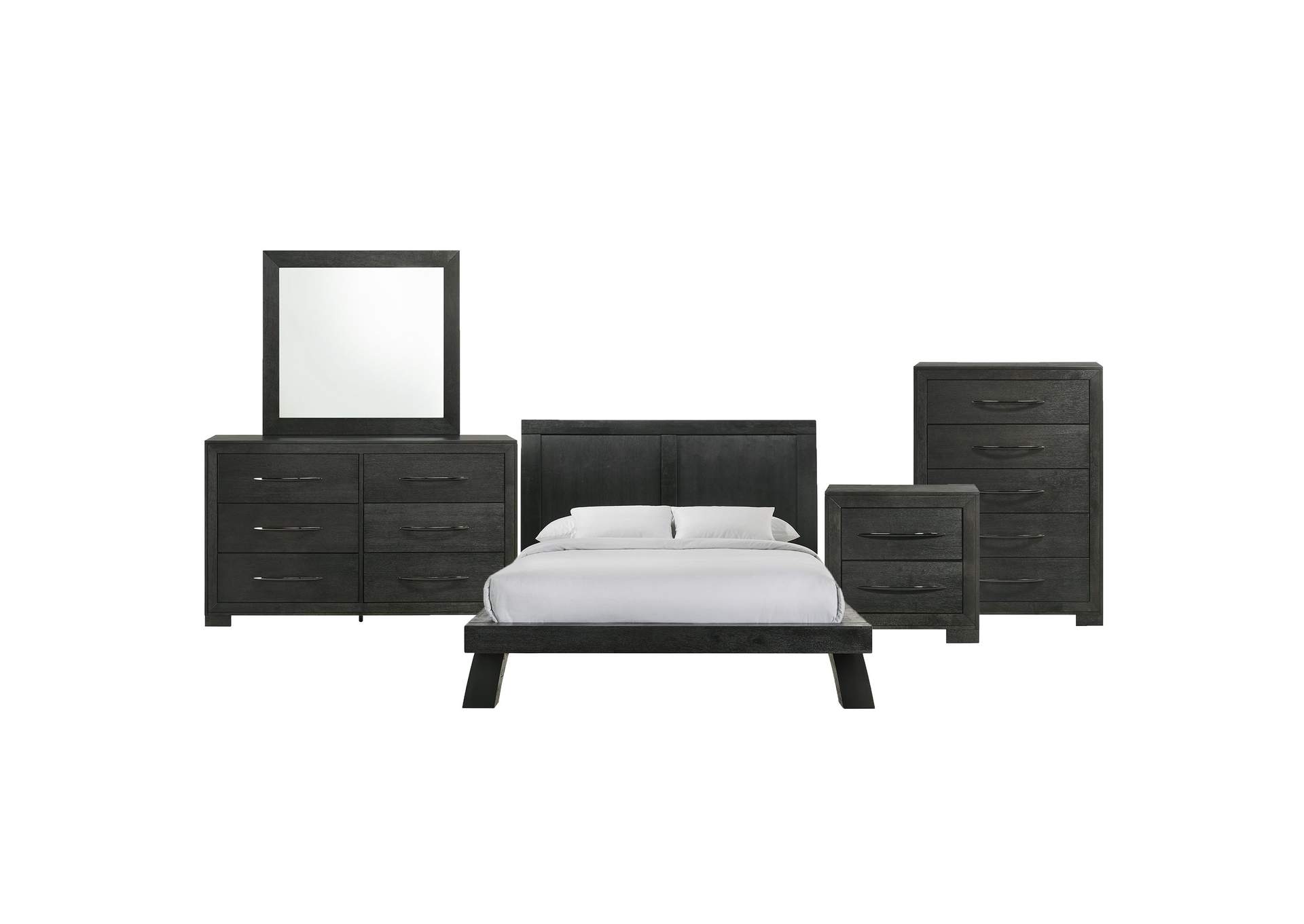Allan Full Panel 5 Piece Bedroom Set In Black image 14
