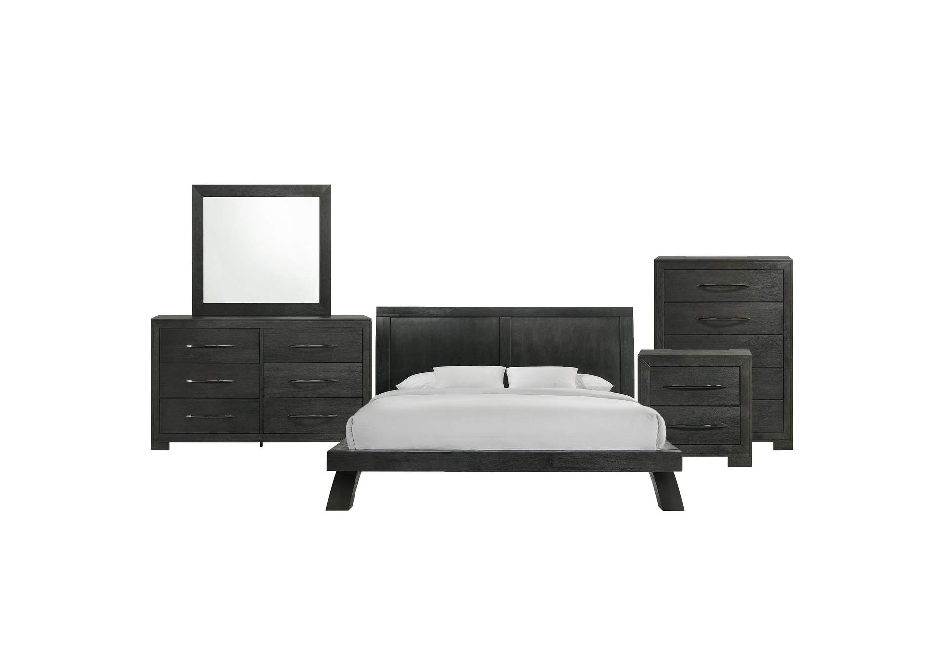 Allan King Panel 5 Piece Bedroom Set In Black image 15