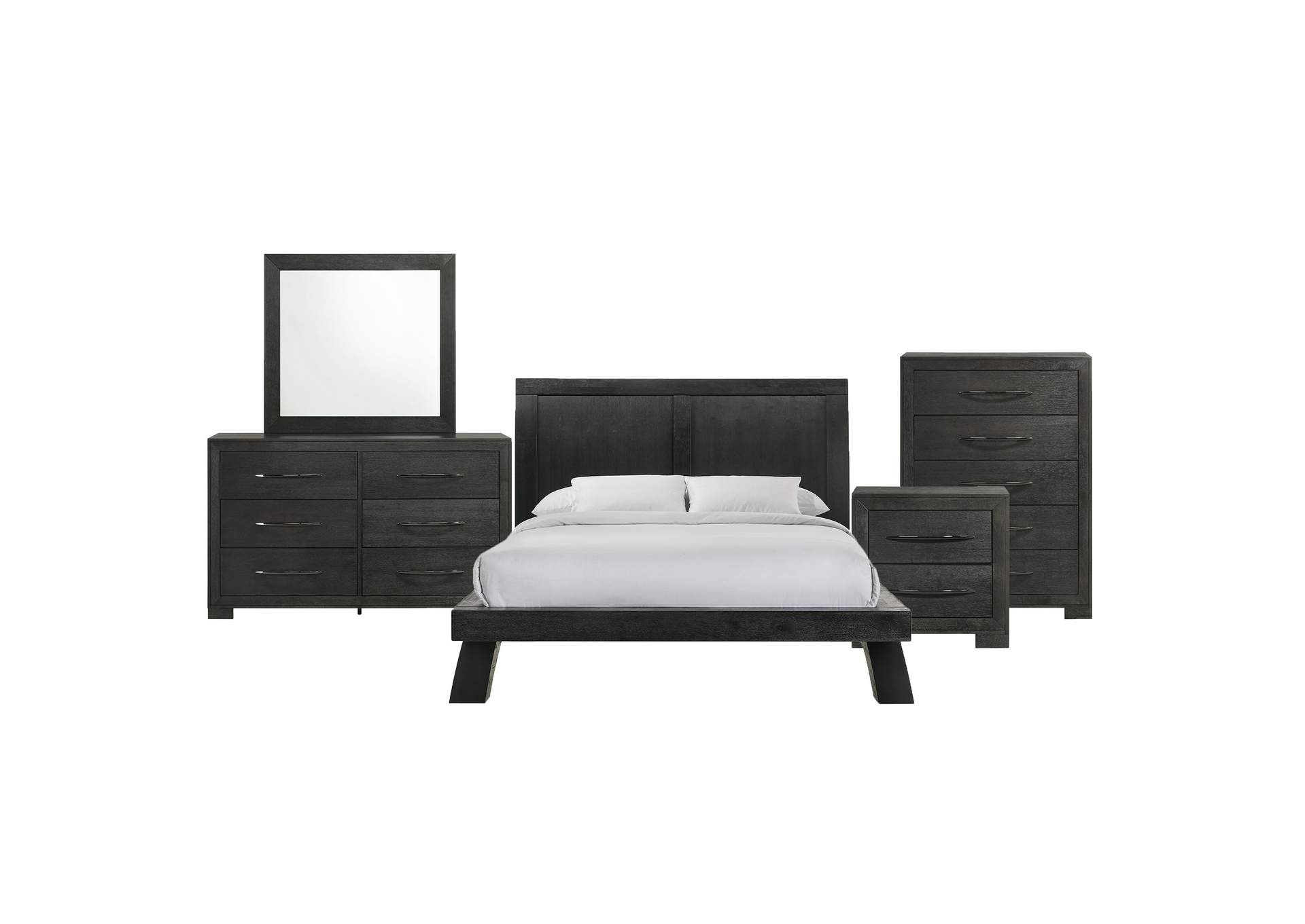 Allan Queen Panel 5 Piece Bedroom Set In Black image 15