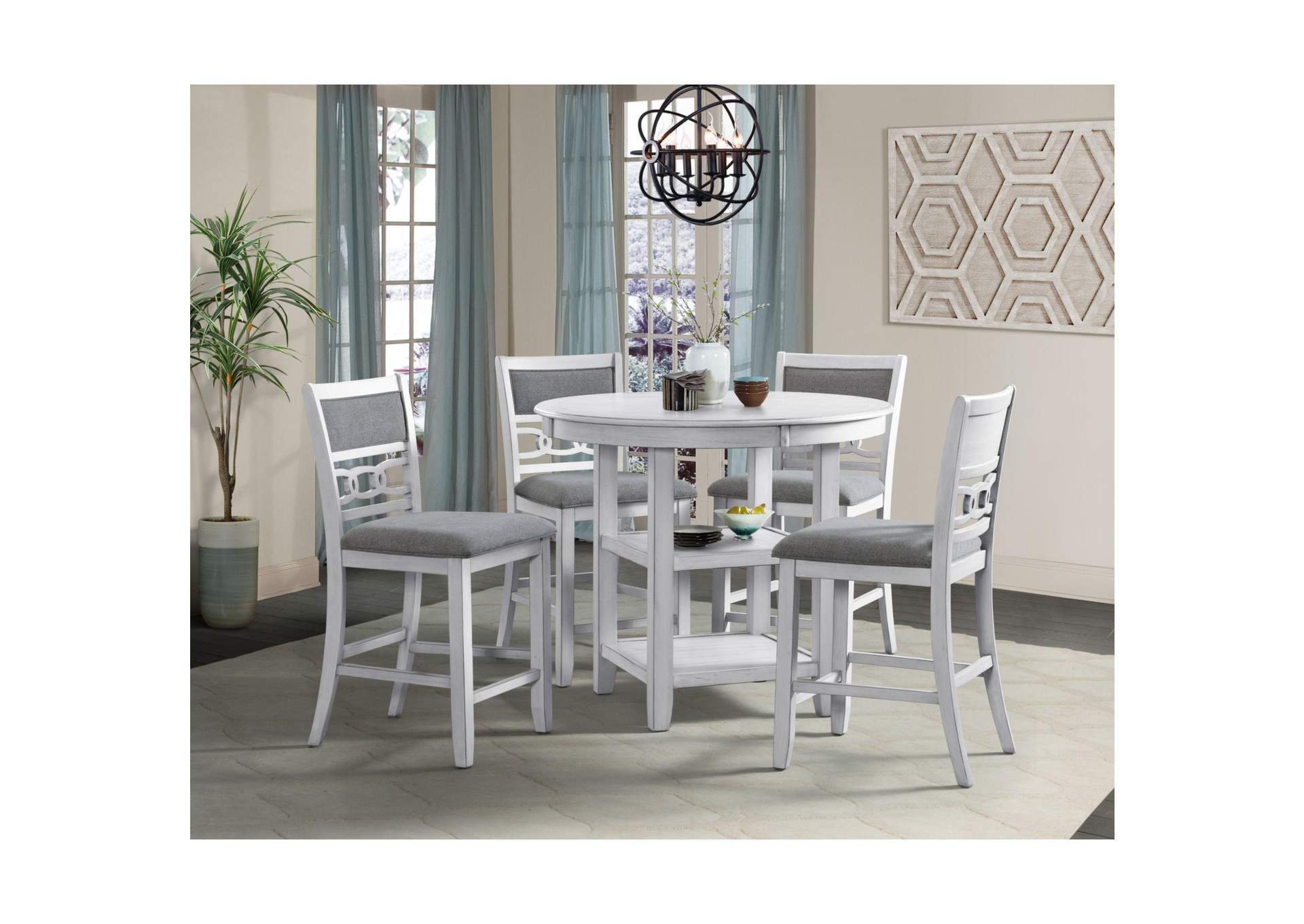 Amherst Counter Side Chair With Fabric Cushion White Finish 2 Per Pack image 1