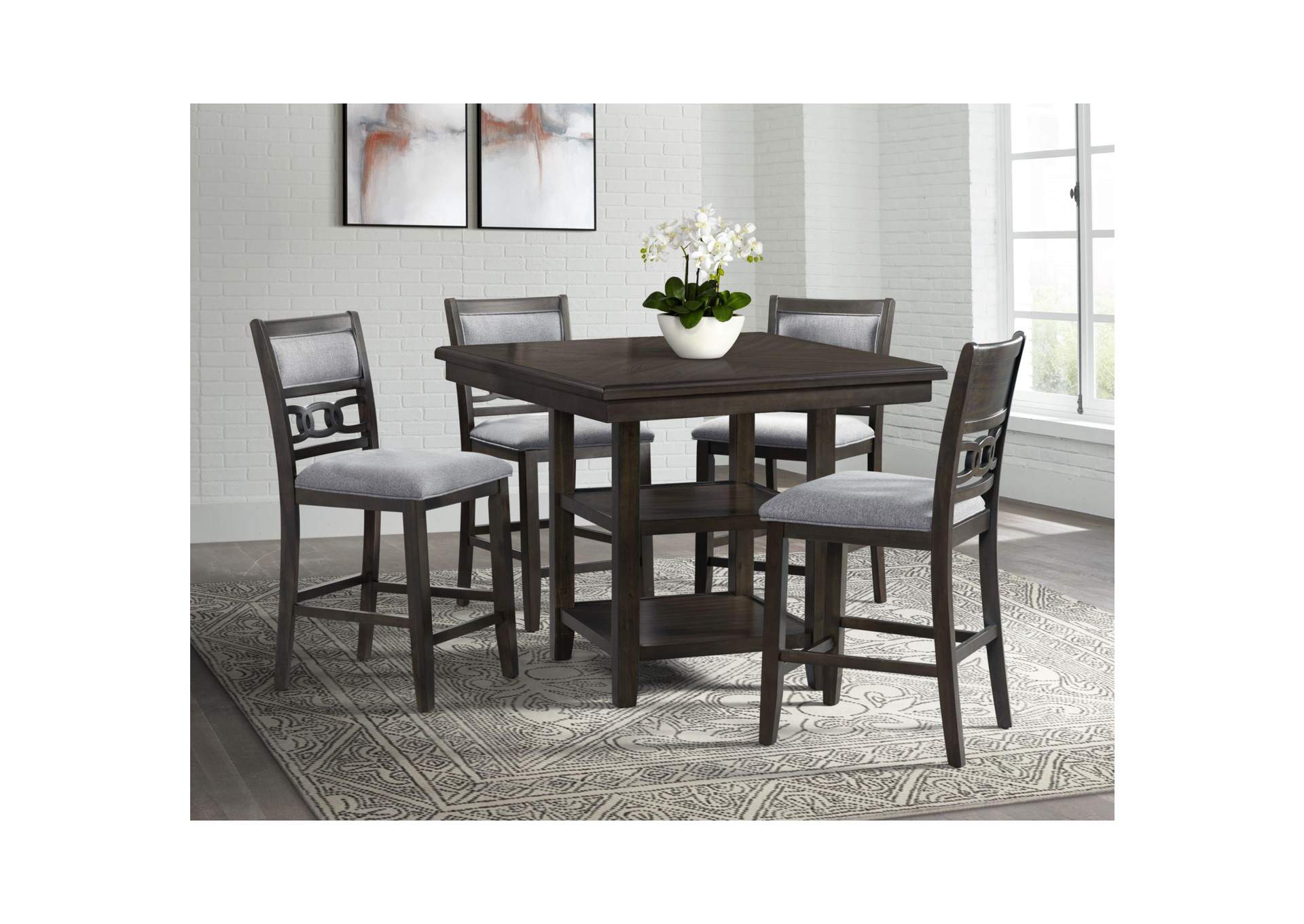 Amherst Counter Side Chair With Fabric Cushion Dark Finish 2 Per Pack image 1