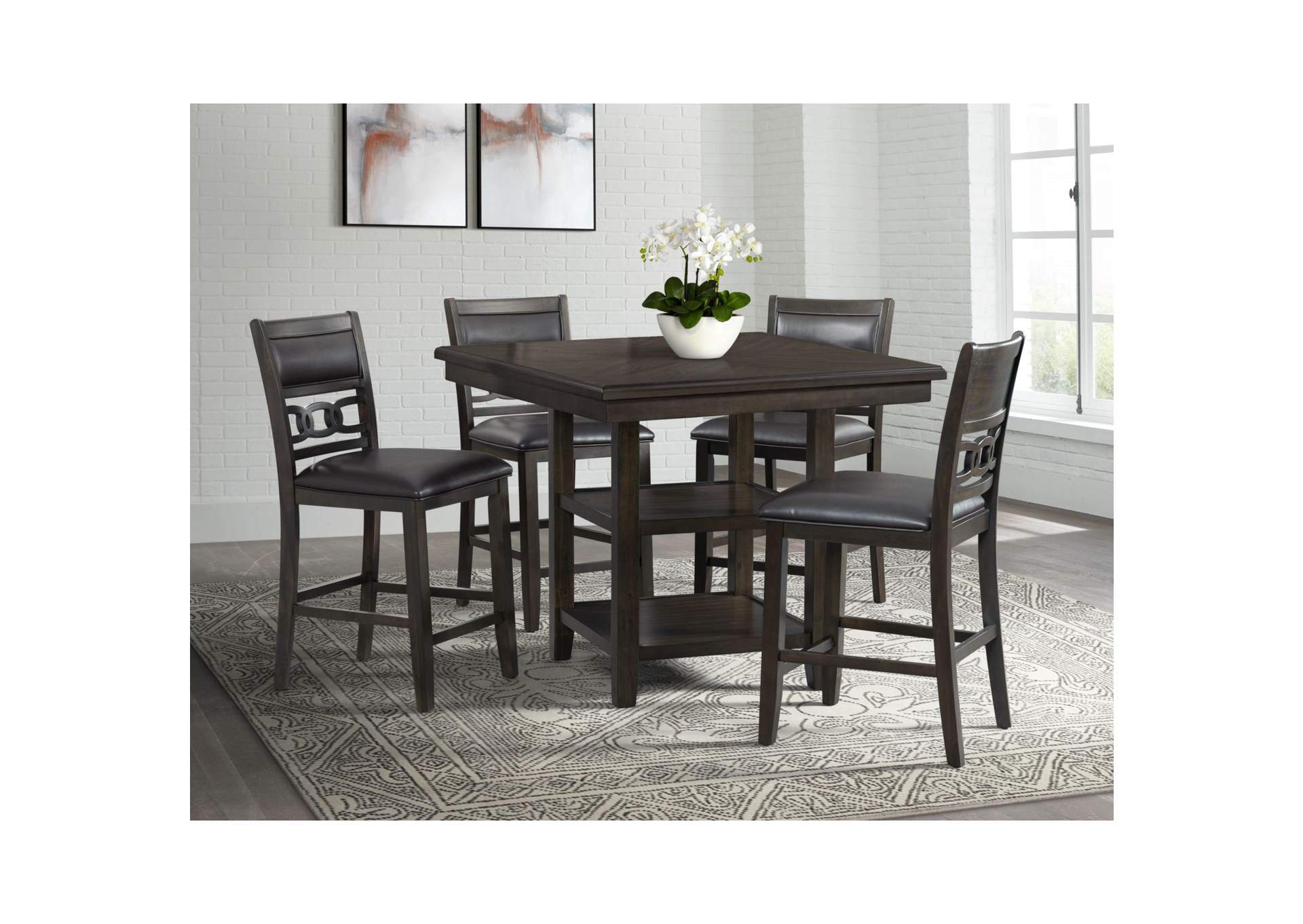 Amherst Counter Side Chair With Pu Cushion Dark Finish 2 Per Pack image 1