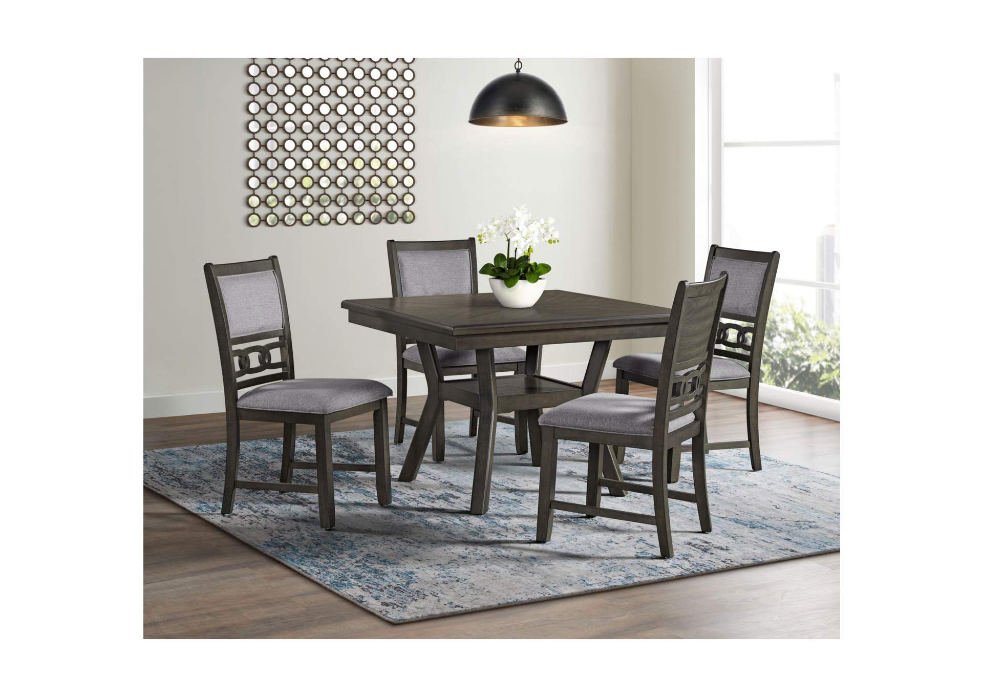Amherst Dining Side Chair With Fabric Cushion Side Stretcher Grey Finish 2 Per Pack image 1