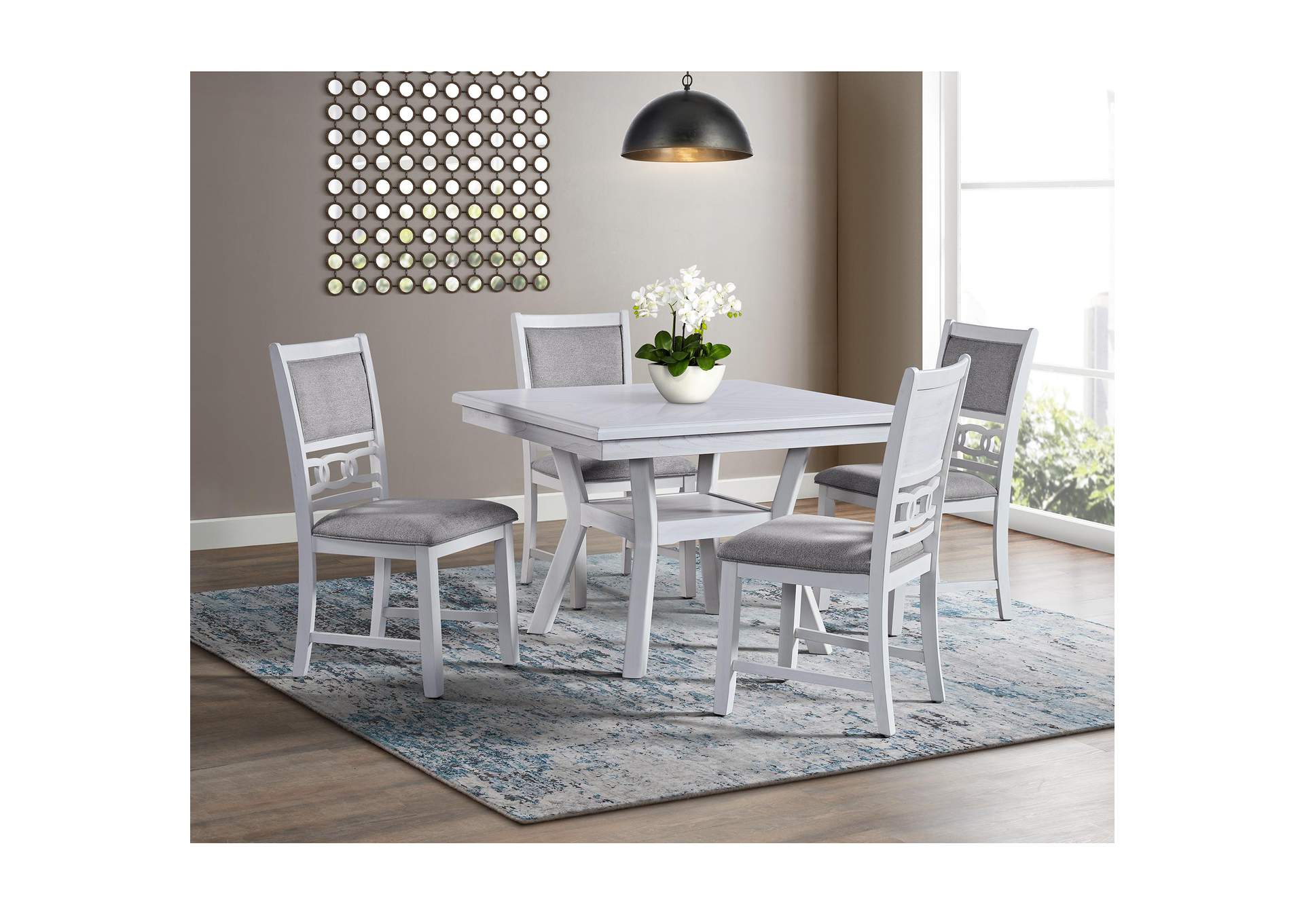Amherst Dining Side Chair With Fabric Cushion Side Stretcher White Finish 2 Per Pack image 1