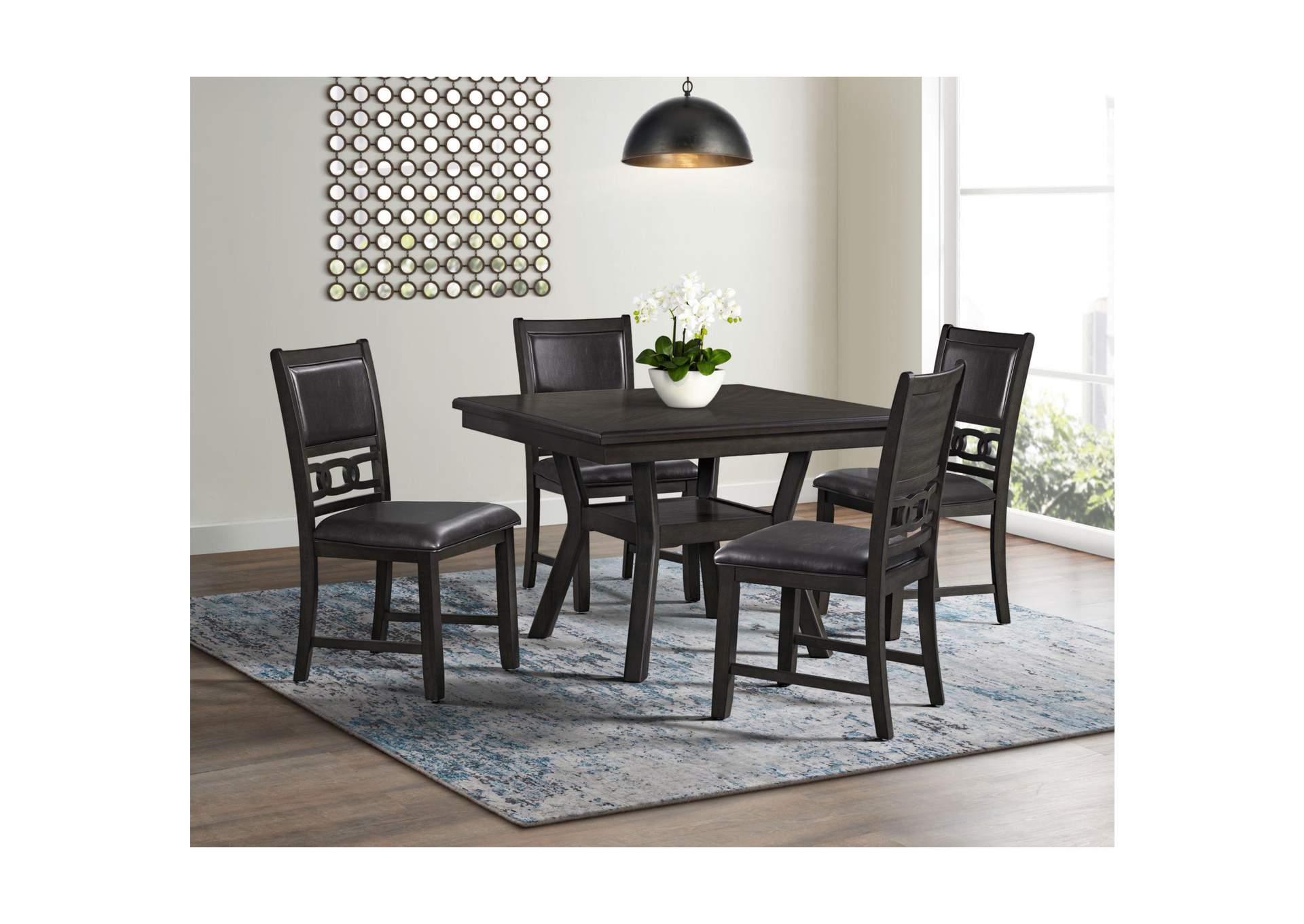 Amherst Dining Side Chair With Pu Cushion Side Stretcher Dark Finish 2 Per Pack image 1