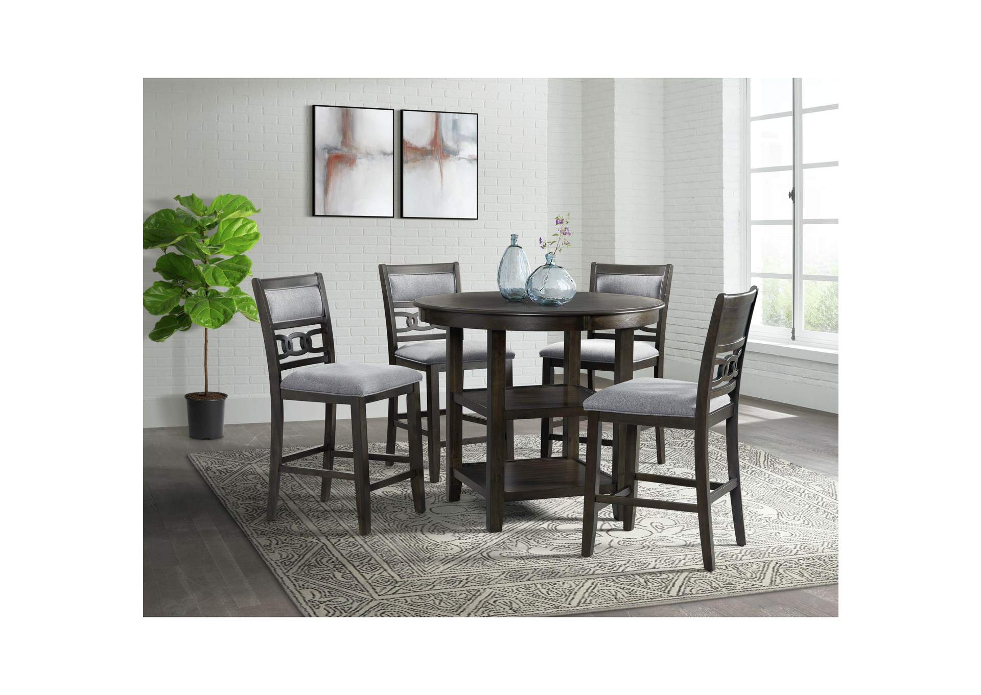 Amherst Counter Side Chair With Fabric Cushion Dark Finish 2 Per Pack image 1