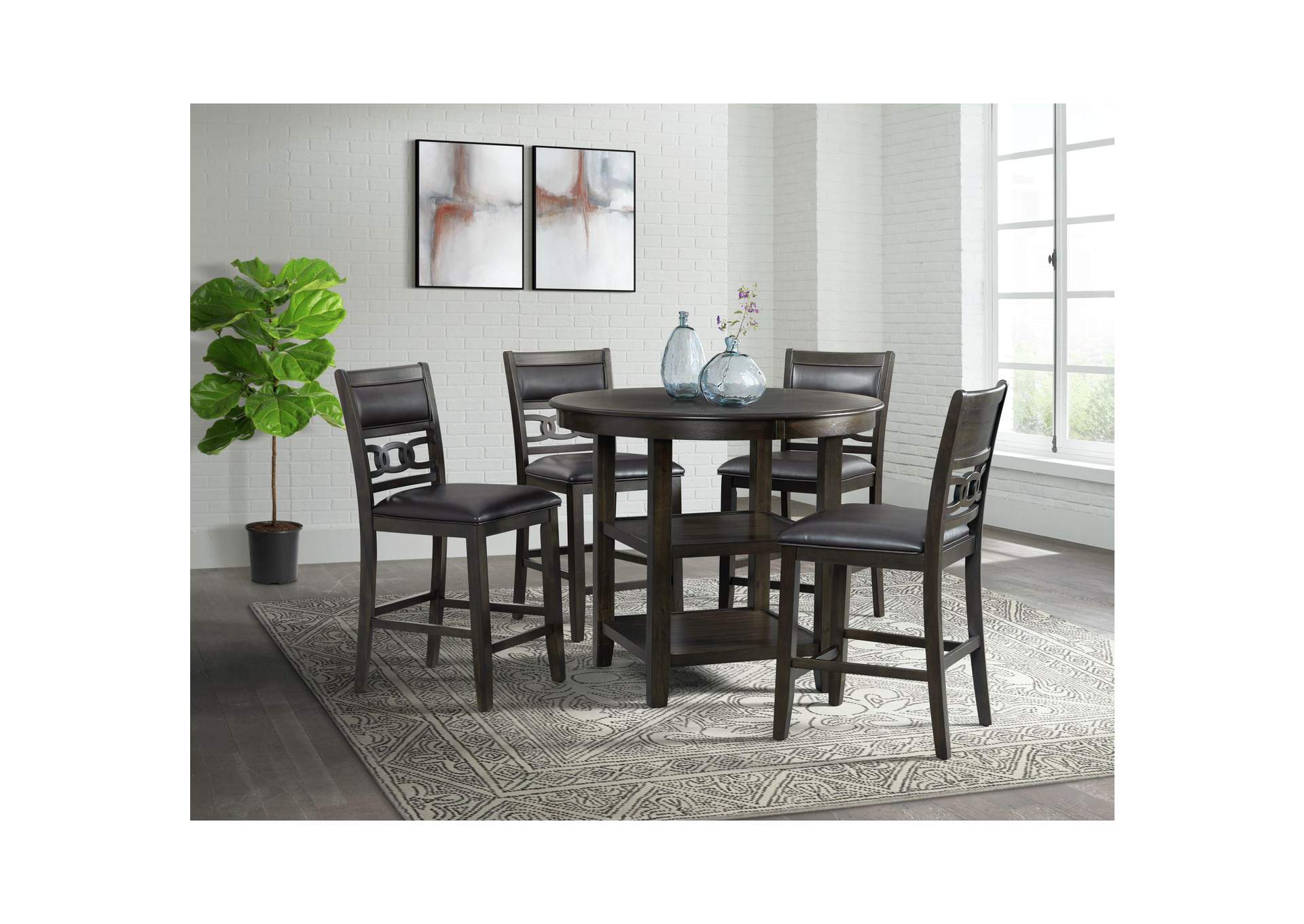 Amherst Counter Side Chair With Pu Cushion Dark Finish 2 Per Pack image 1