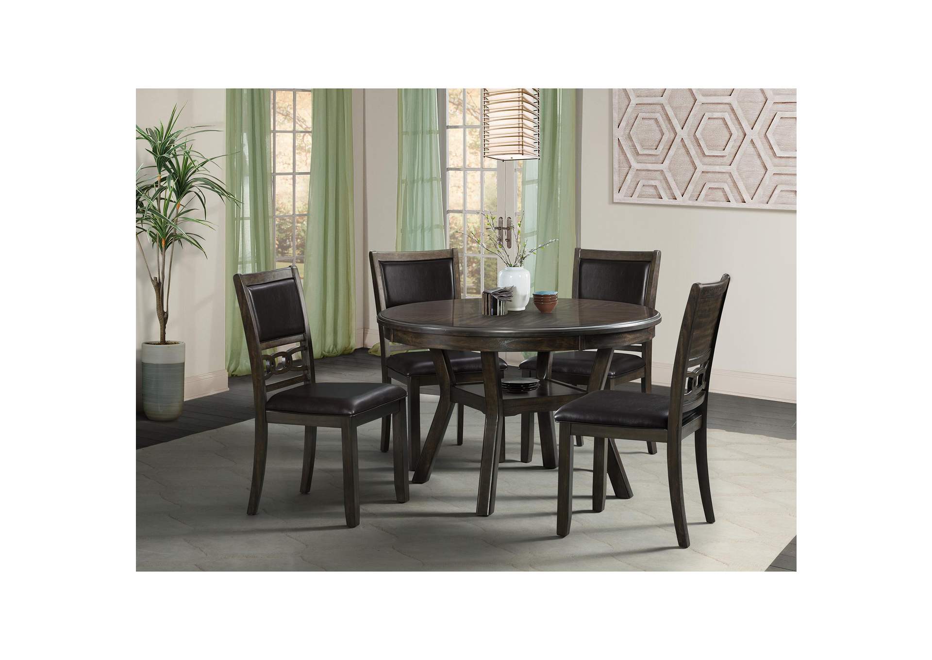 Amherst Dining Side Chair With Pu Cushion Side Stretcher Dark Finish 2 Per Pack image 1