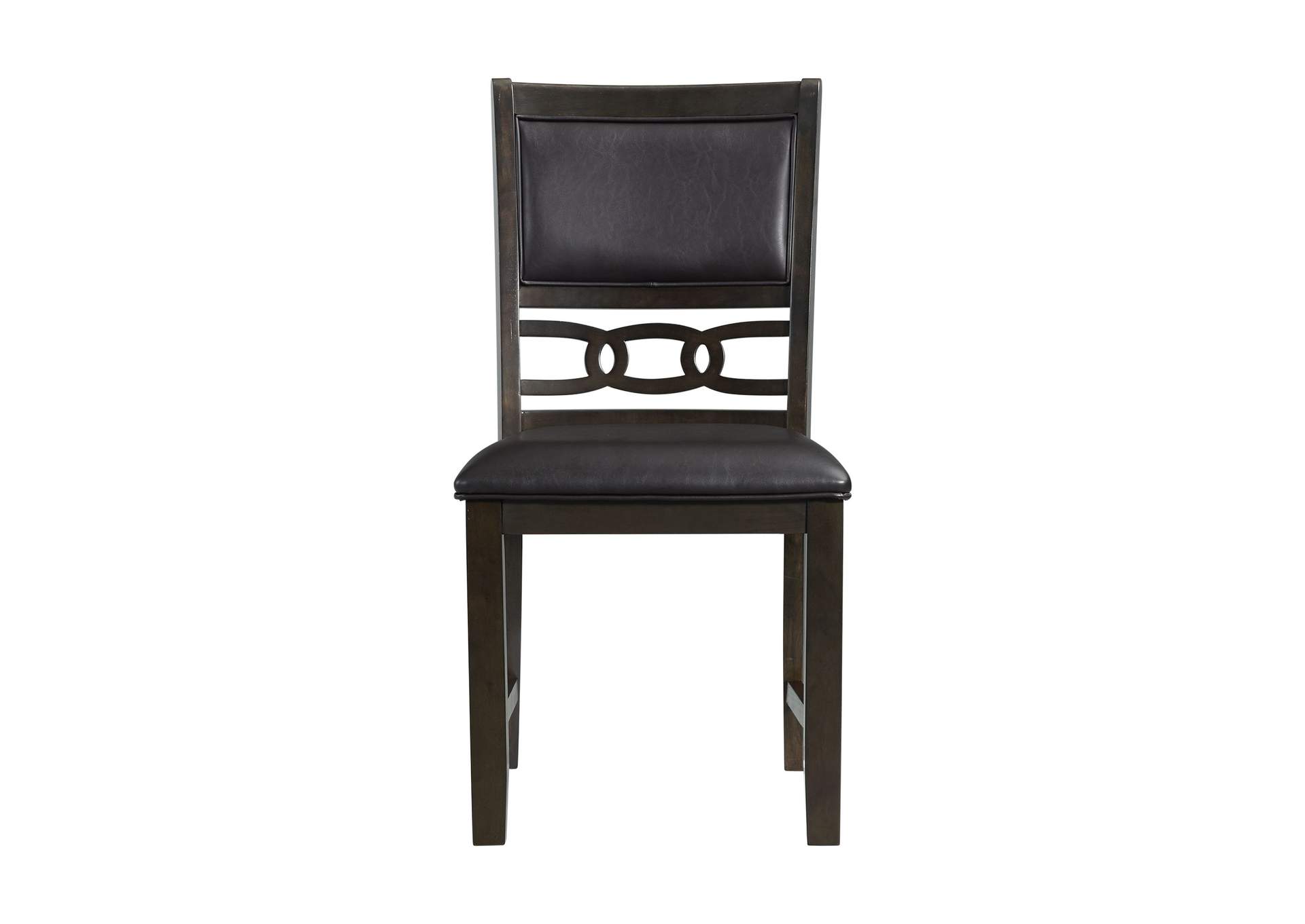 Amherst Dining Side Chair With Pu Cushion Side Stretcher Dark Finish 2 Per Pack