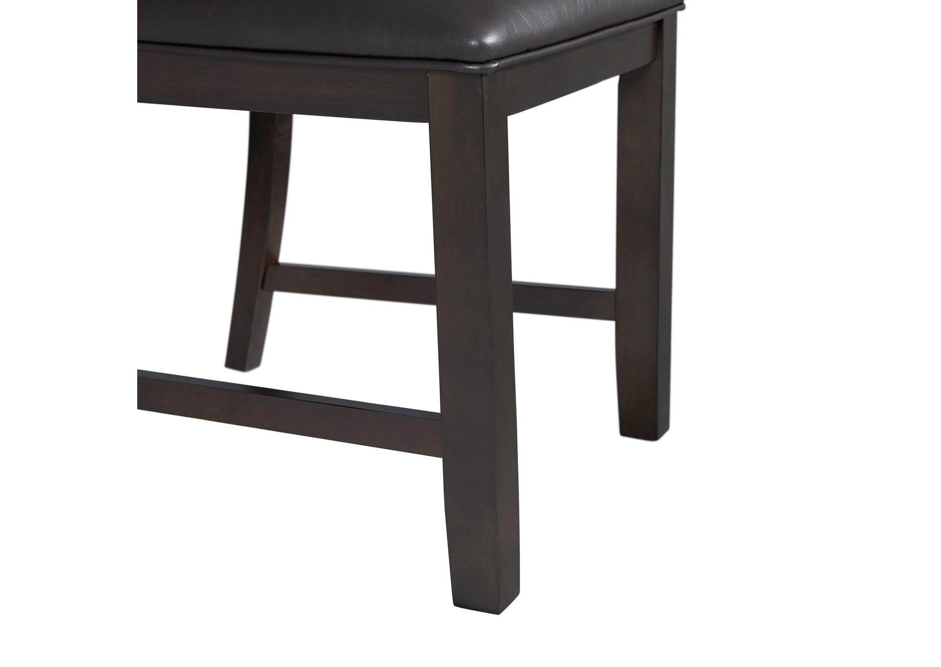 Amherst Dining Side Chair With Pu Cushion Side Stretcher Dark Finish 2 Per Pack