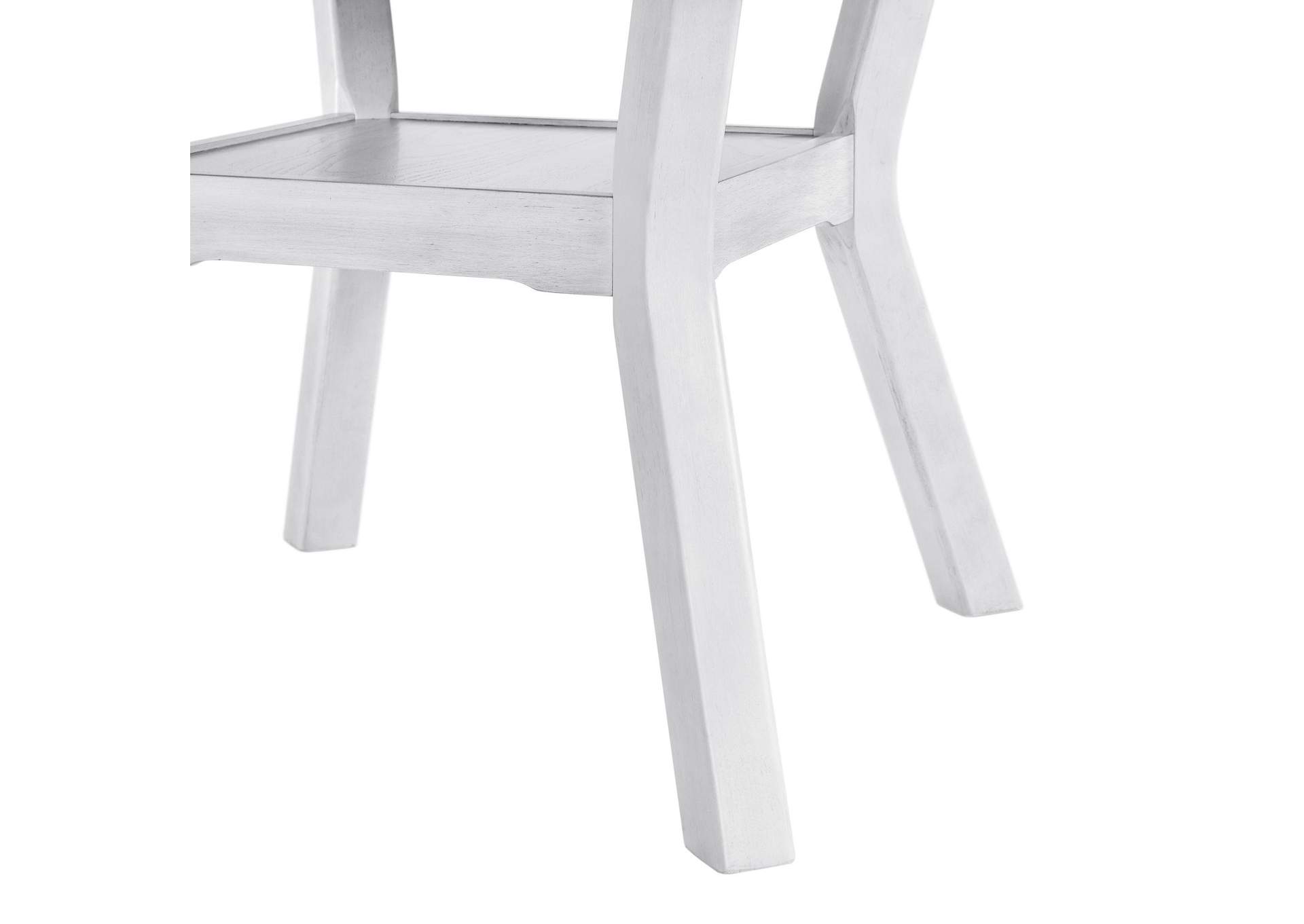 Amherst 5 Piece Dining Set With Round Table And 4 Grey Fabric Chairs In White image 5