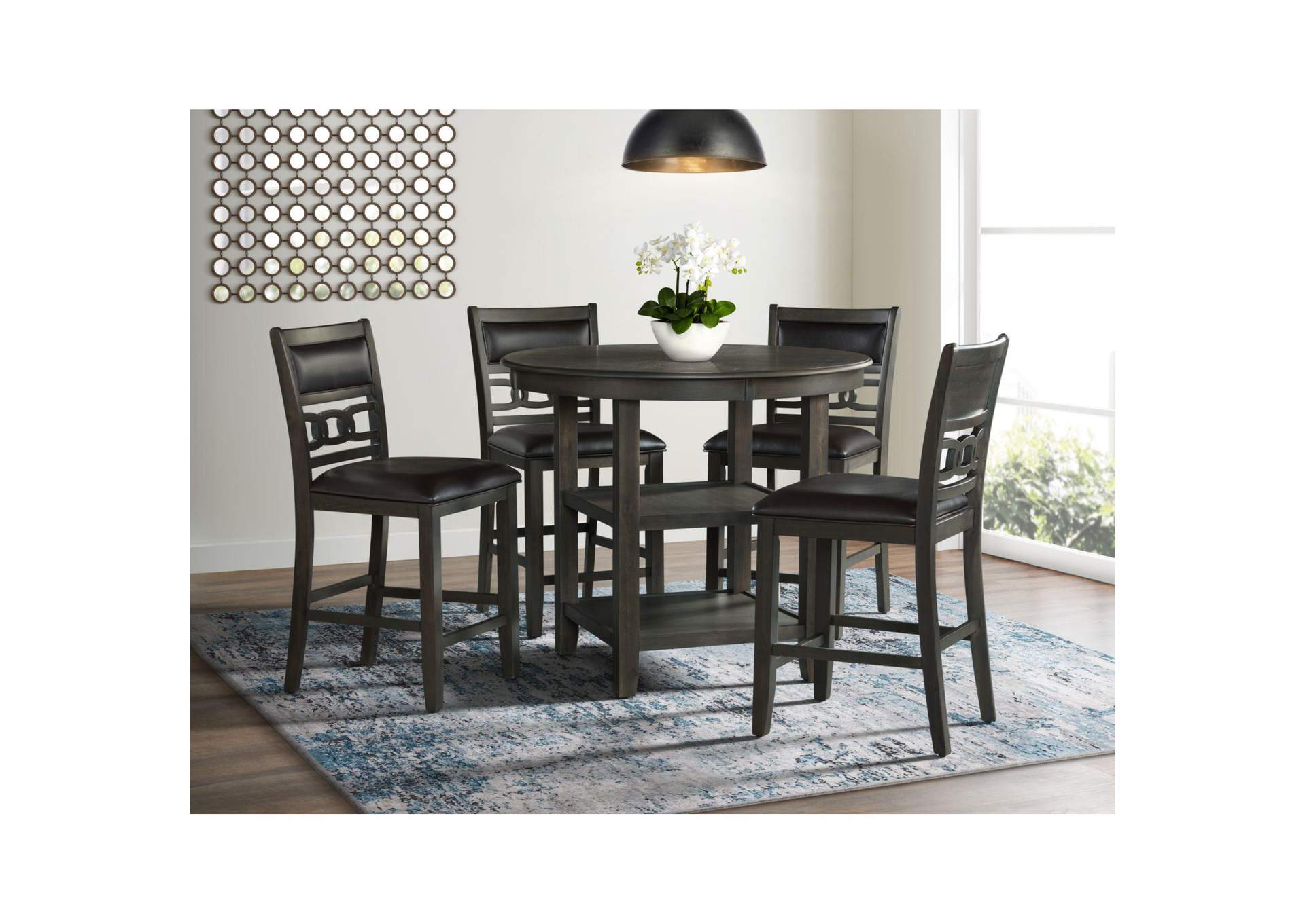 Amherst Counter Side Chair With Pu Cushion Grey Finish 2 Per Pack image 1