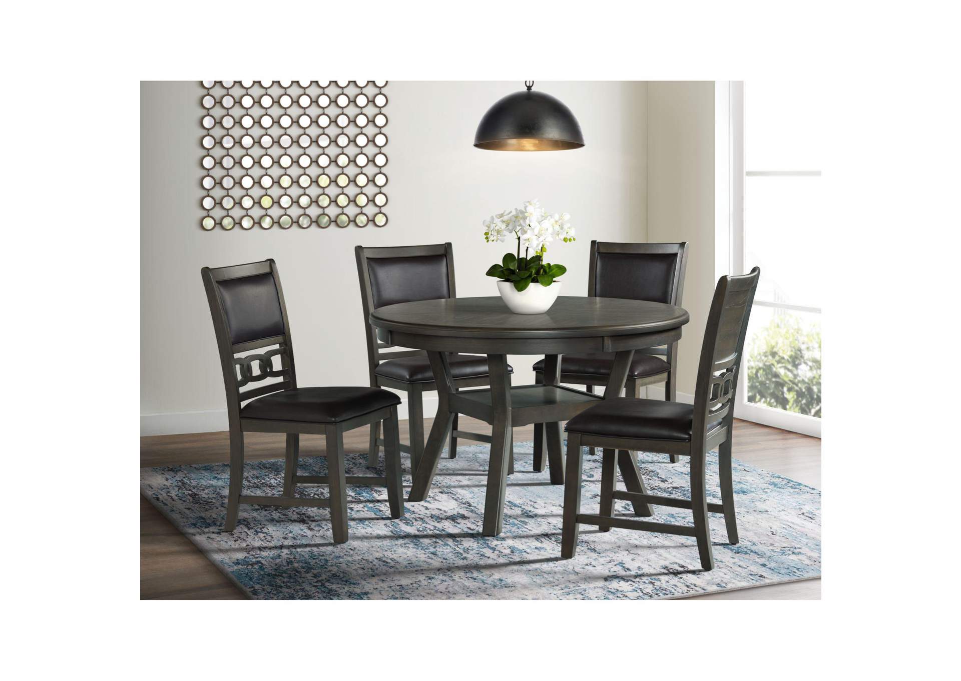 Amherst Dining Side Chair With Pu Cushion Side Stretcher Grey Finish 2 Per Pack image 1
