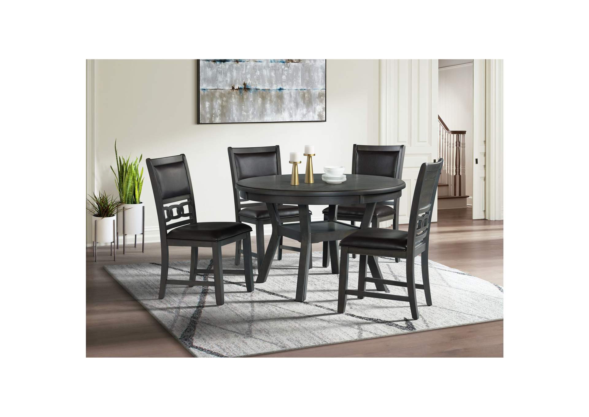 Amherst Dining Side Chair With Pu Cushion Side Stretcher Grey Finish 2 Per Pack image 1