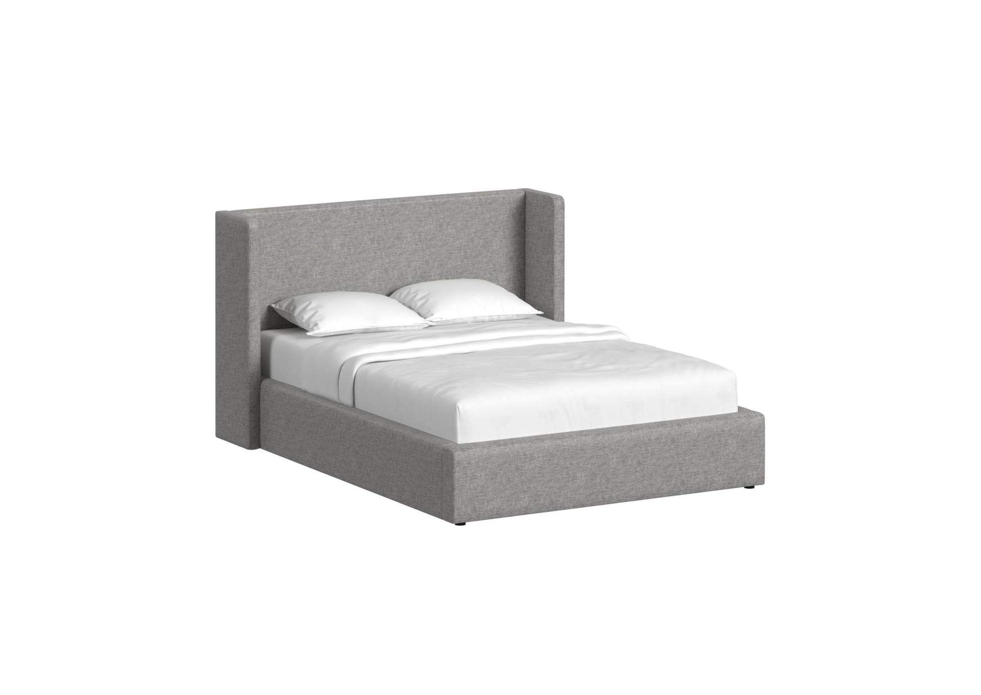 Angeline Complete Queen Non - Storage Bed In Grey Fabric image 3