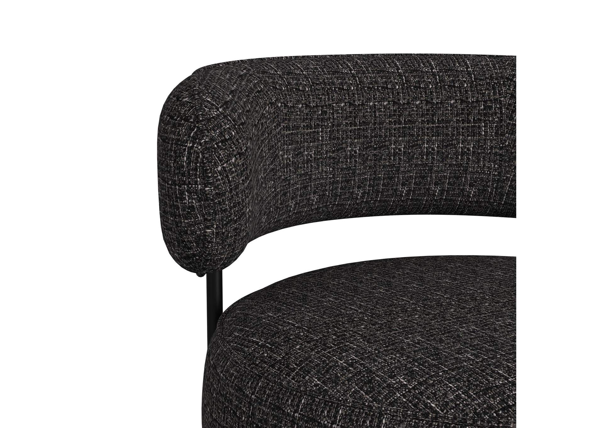 Antonia Swivel Chair In Heron Black image 3
