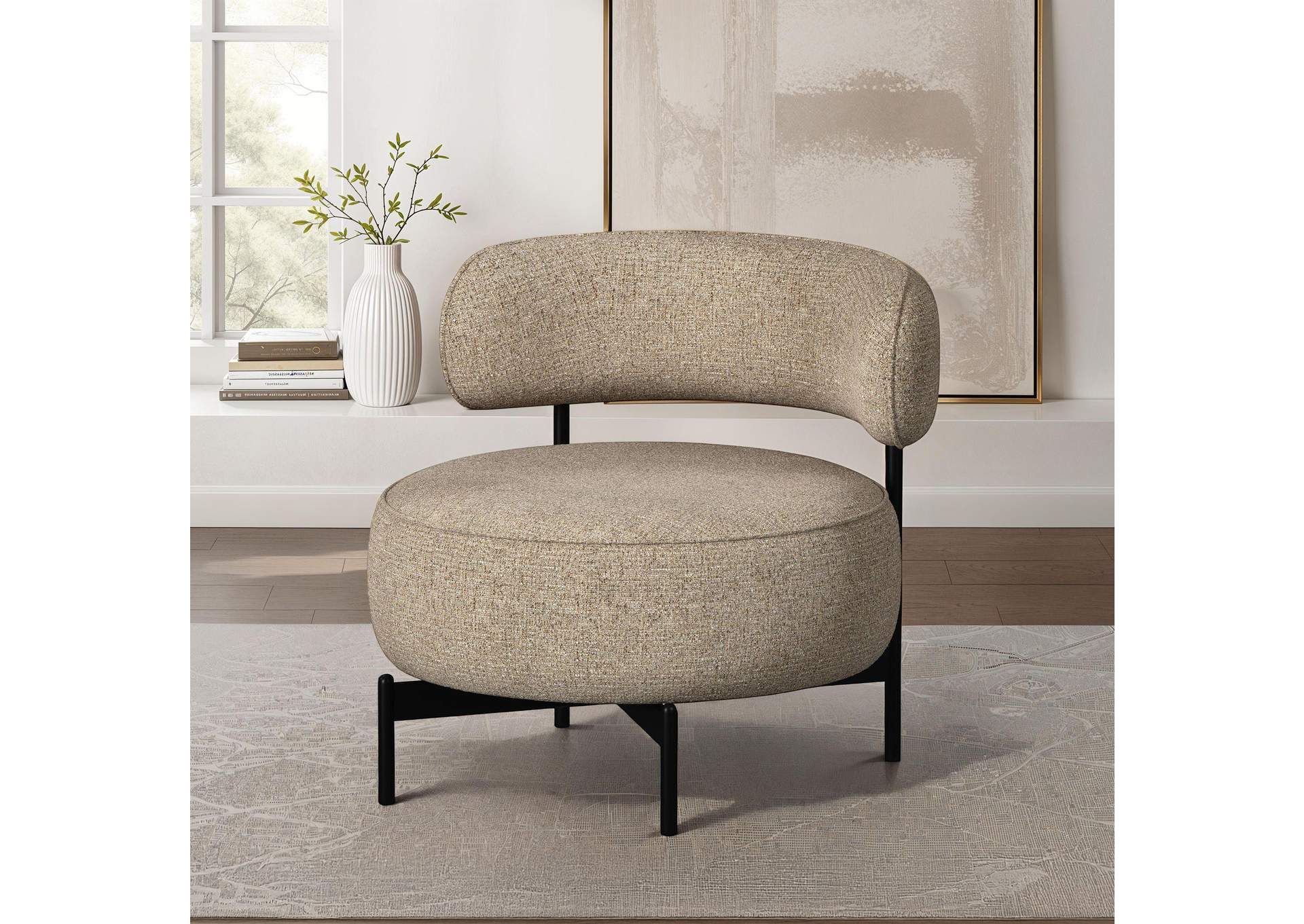 Antonia Swivel Chair In Heron Brown image 1