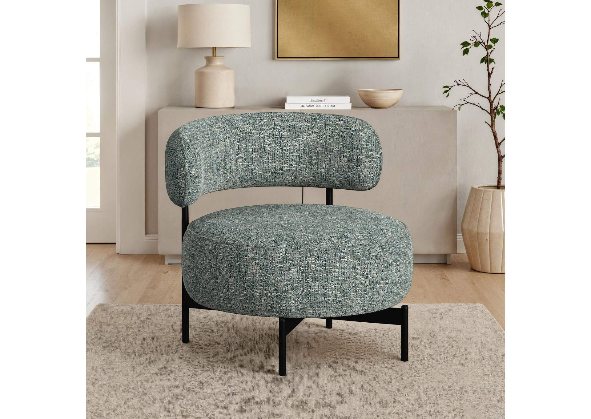 Antonia Swivel Chair In Heron Teal image 1