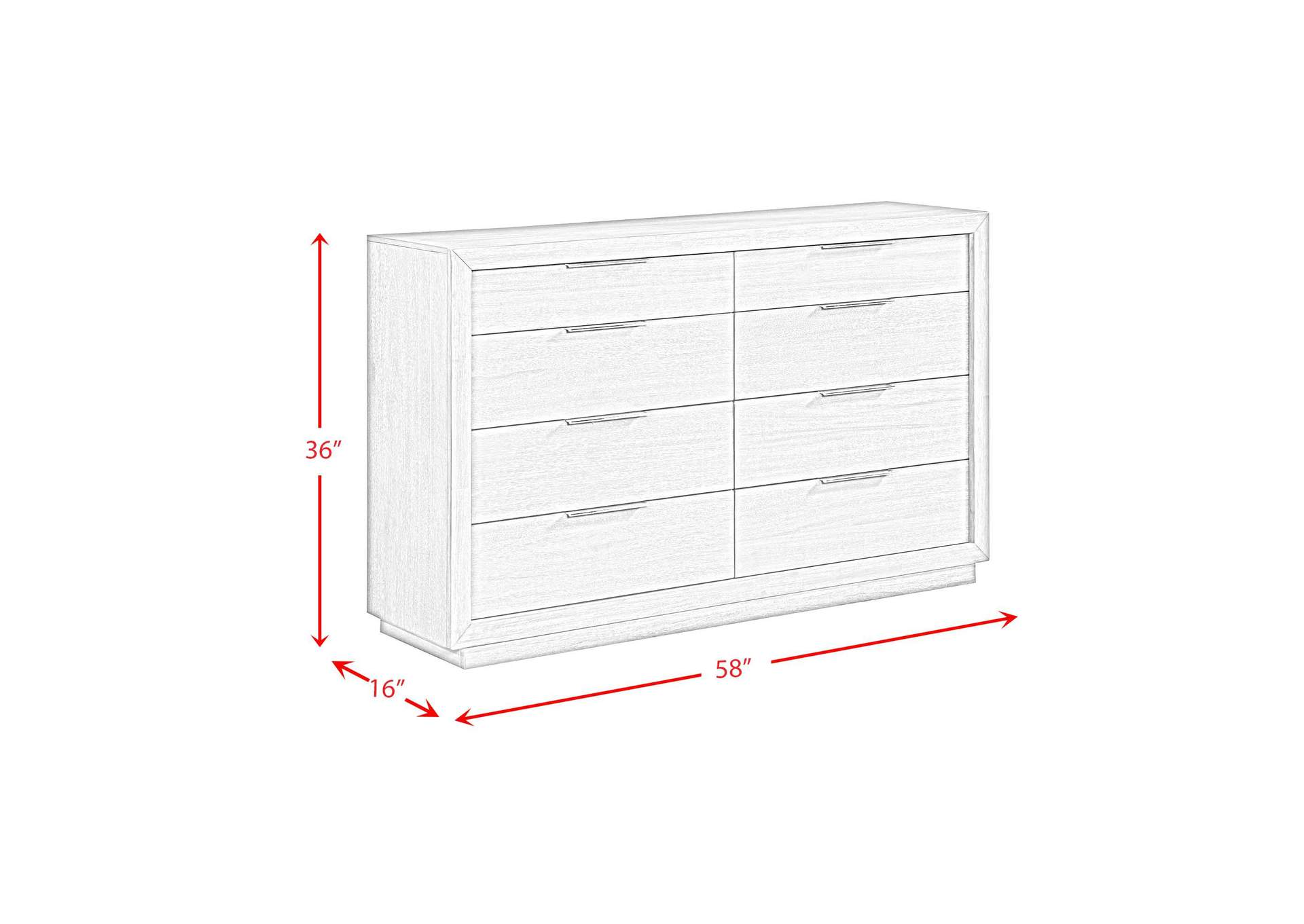 Arcadia 8 - Drawer Dresser In Grey image 4