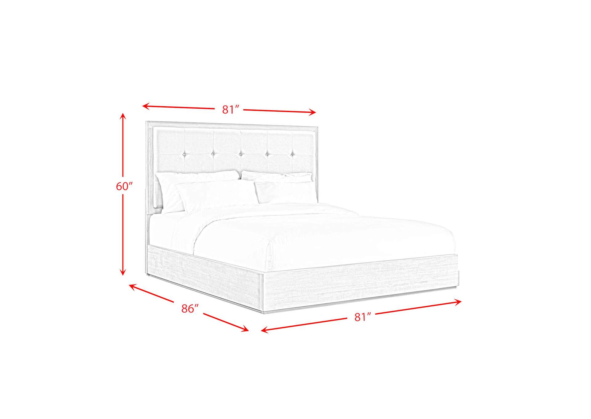 Arcadia King 5 Piece Bedroom Set In Grey