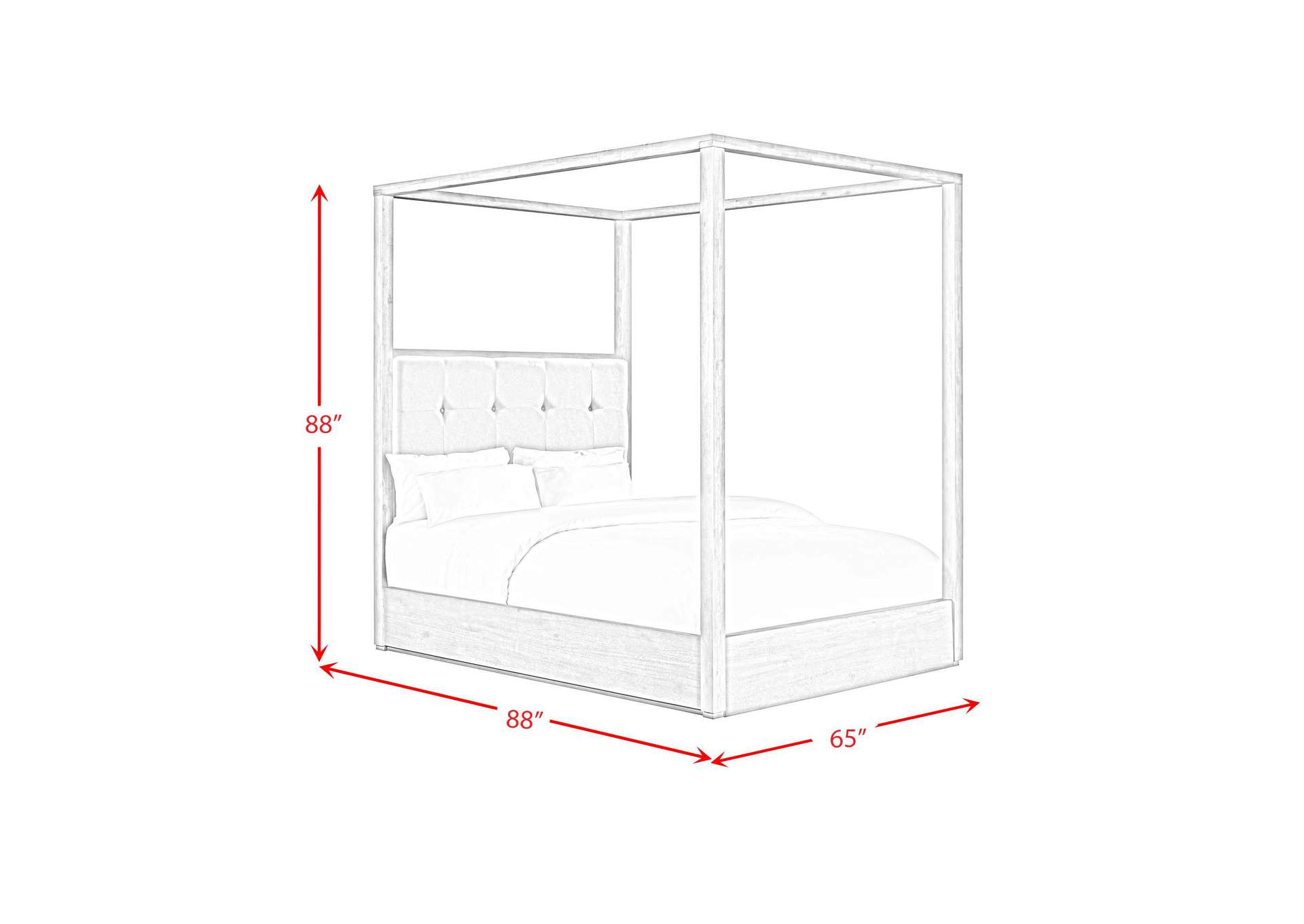 Arcadia Queen Canopy Bed In Grey image 3