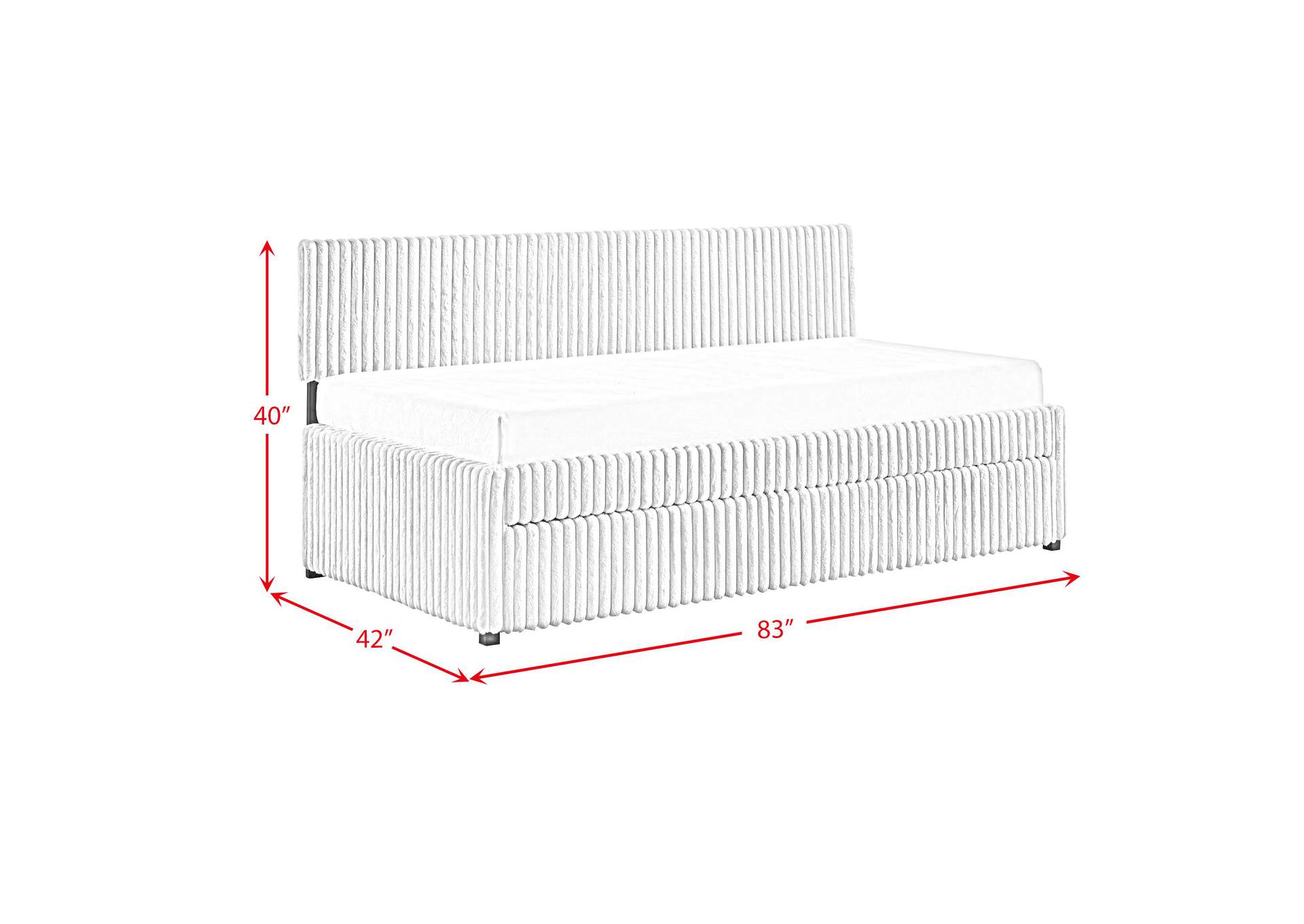Arden Twin Daybed With Trundle In Corduroy Beige image 5
