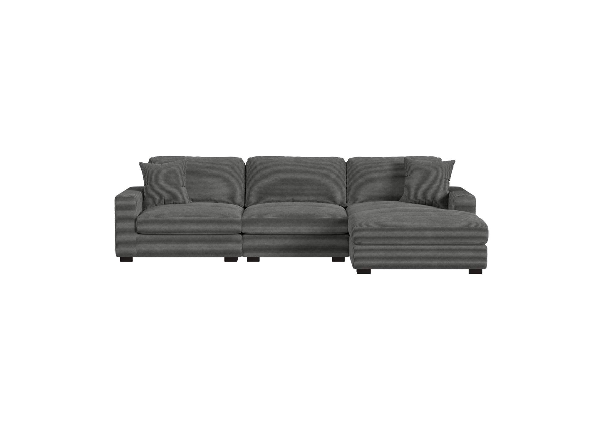 Arizona Modular 3 Piece Sectional Set With Right Hand Facing Chaise In Steno Charcoal image 4