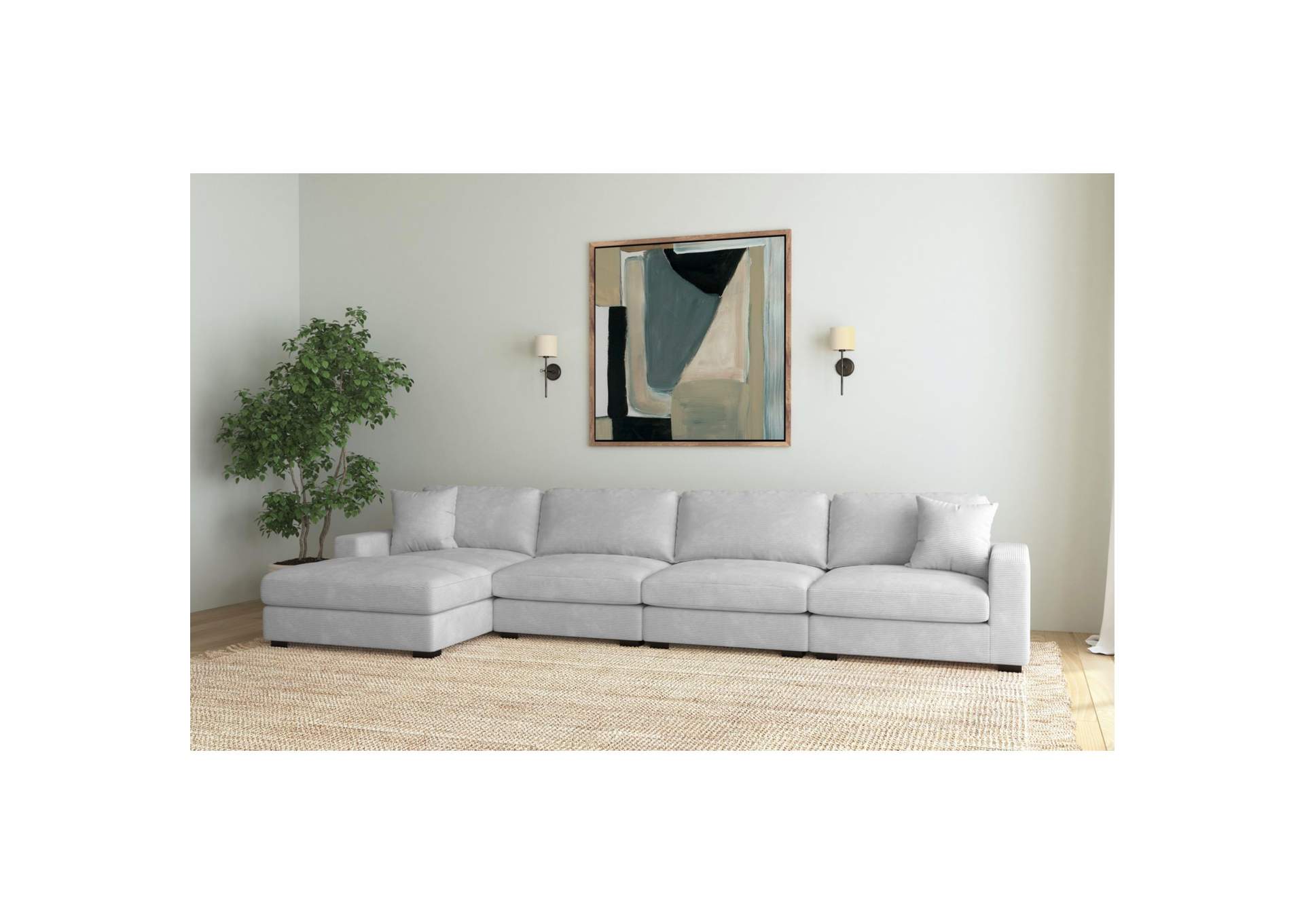 Arizona Modular 4 Piece Sectional Set With Left Hand Facing Chaise In Steno Stone image 1