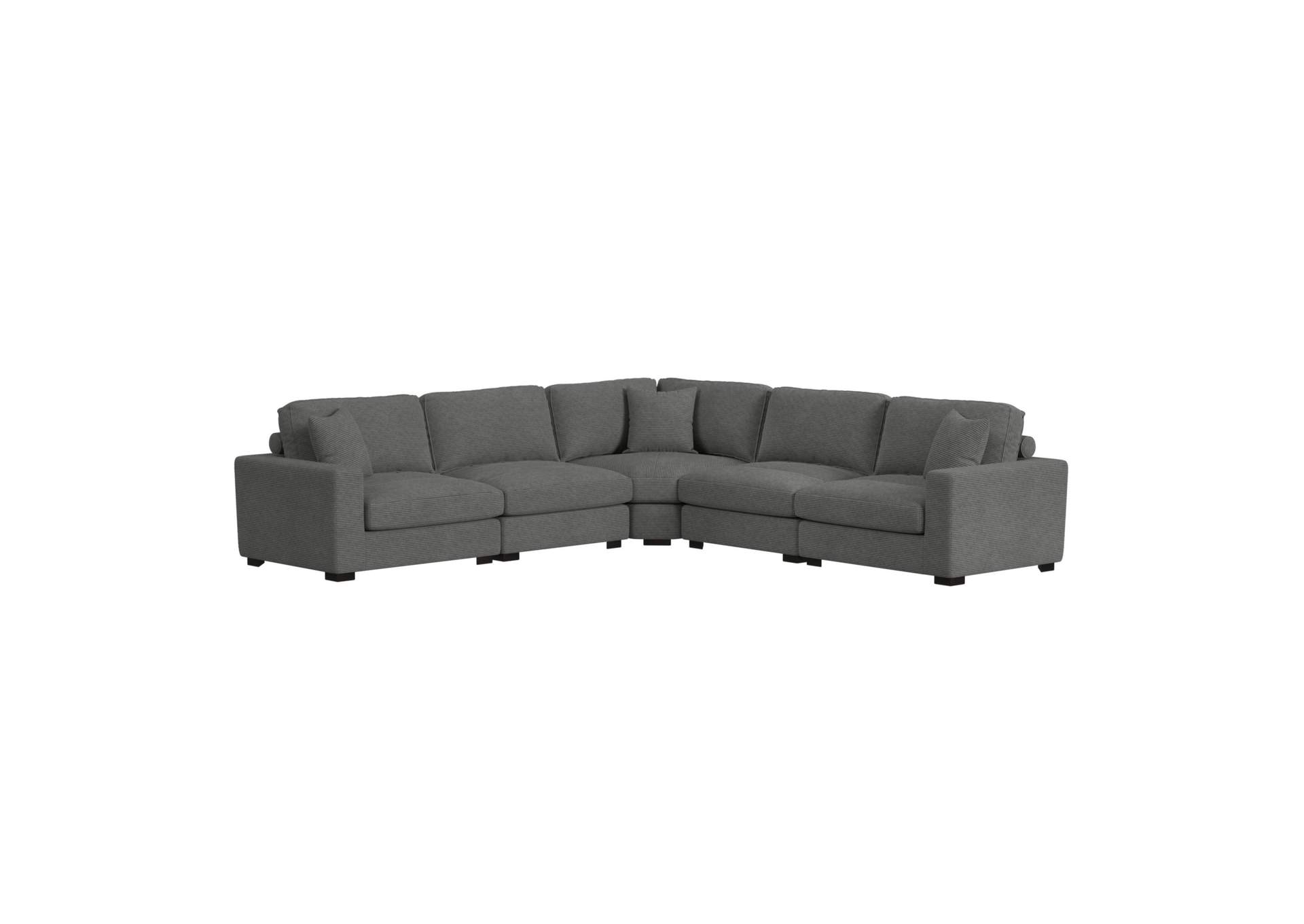 Arizona Modular Left Hand Facing Armchair With 1 Pillow 20 In Steno Charcoal