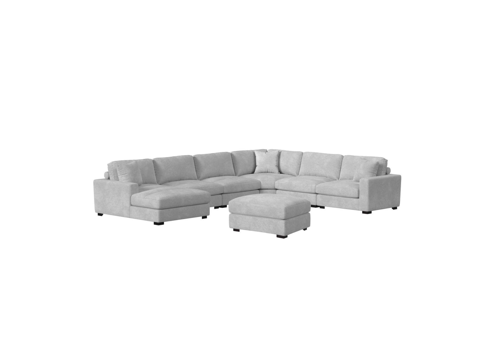 Arizona Modular 7 Piece Sectional Set With Left Hand Facing Chaise In Steno Stone image 3