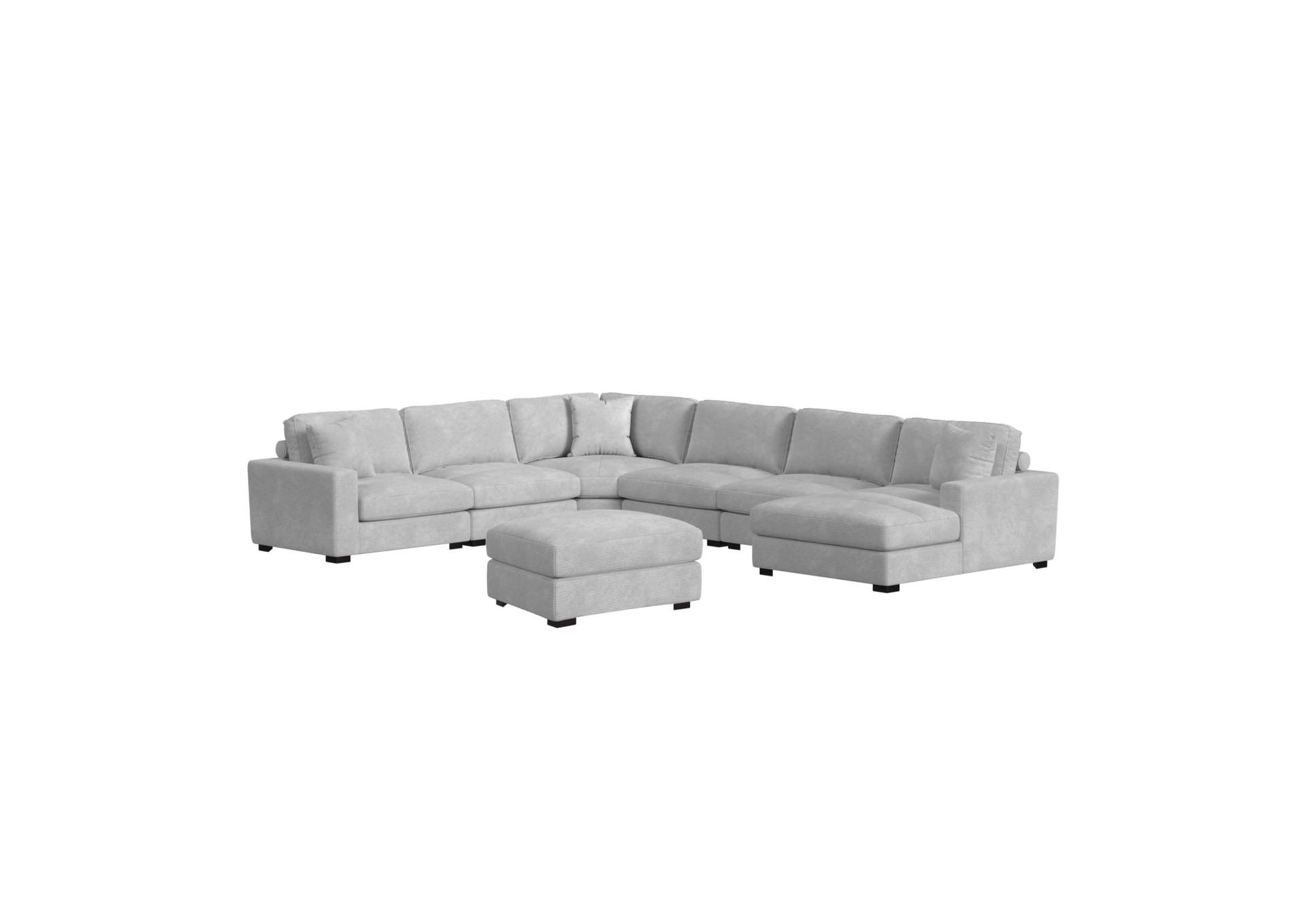 Arizona Modular 7 Piece Sectional Set With Right Hand Facing Chaise In Steno Stone image 3