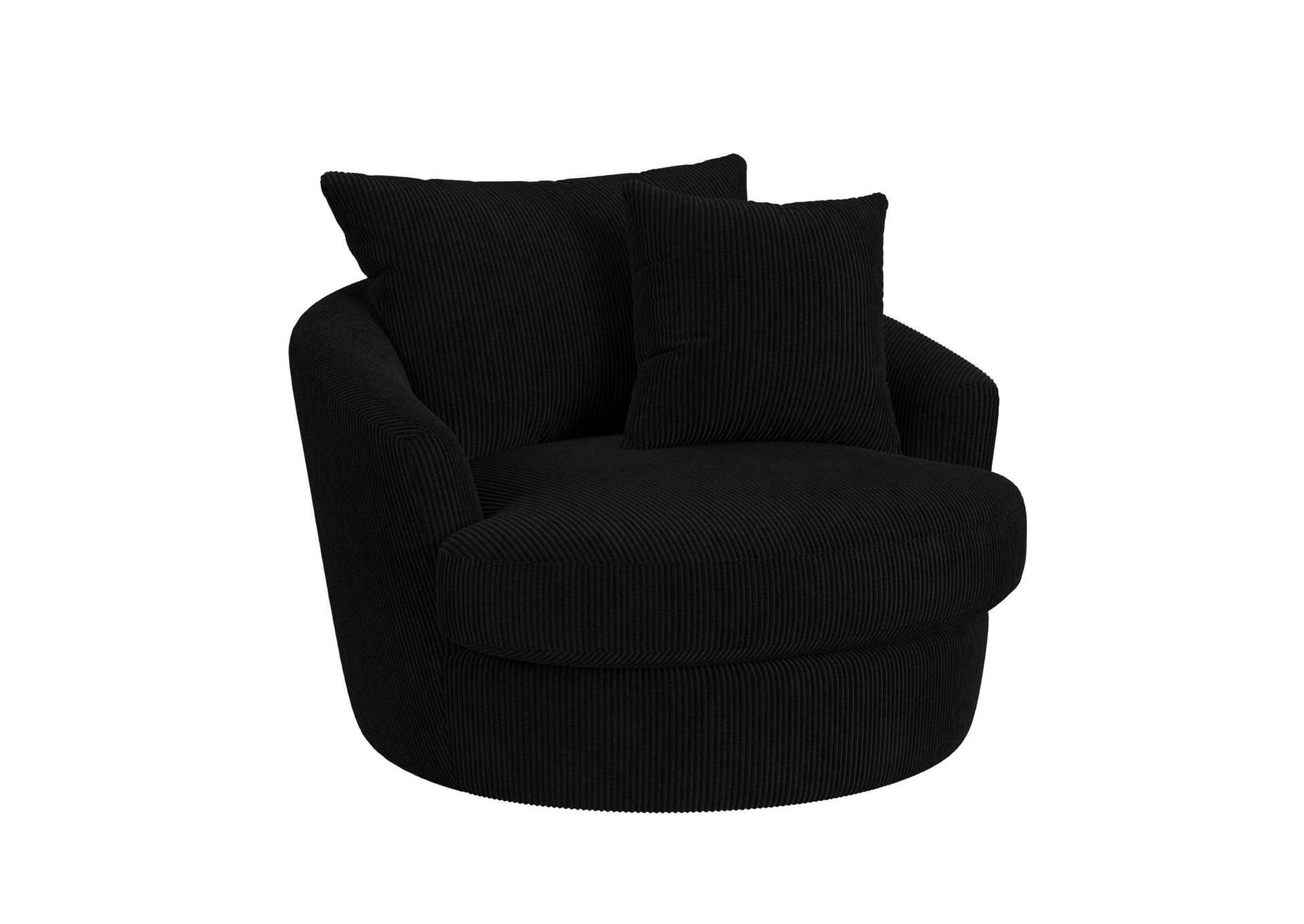 Arizona Swivel Chair With 1 Pillow 20 In Steno Black image 3