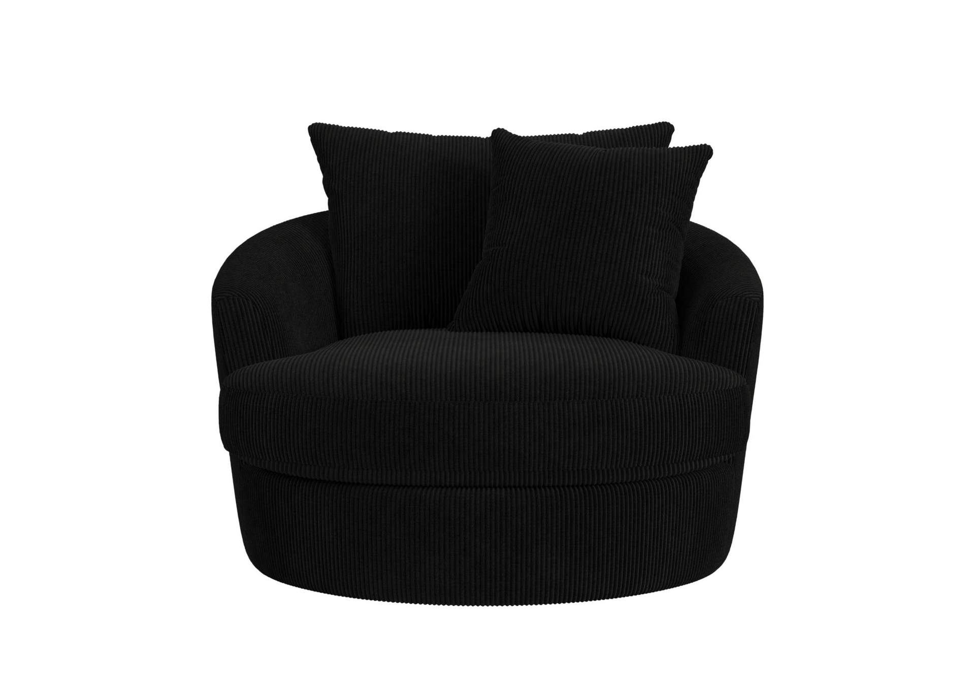 Arizona Swivel Chair With 1 Pillow 20 In Steno Black image 4