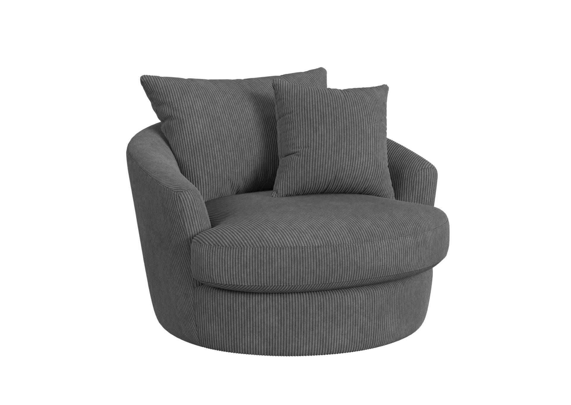 Arizona Swivel Chair With 1 Pillow 20 In Steno Charcoal image 3
