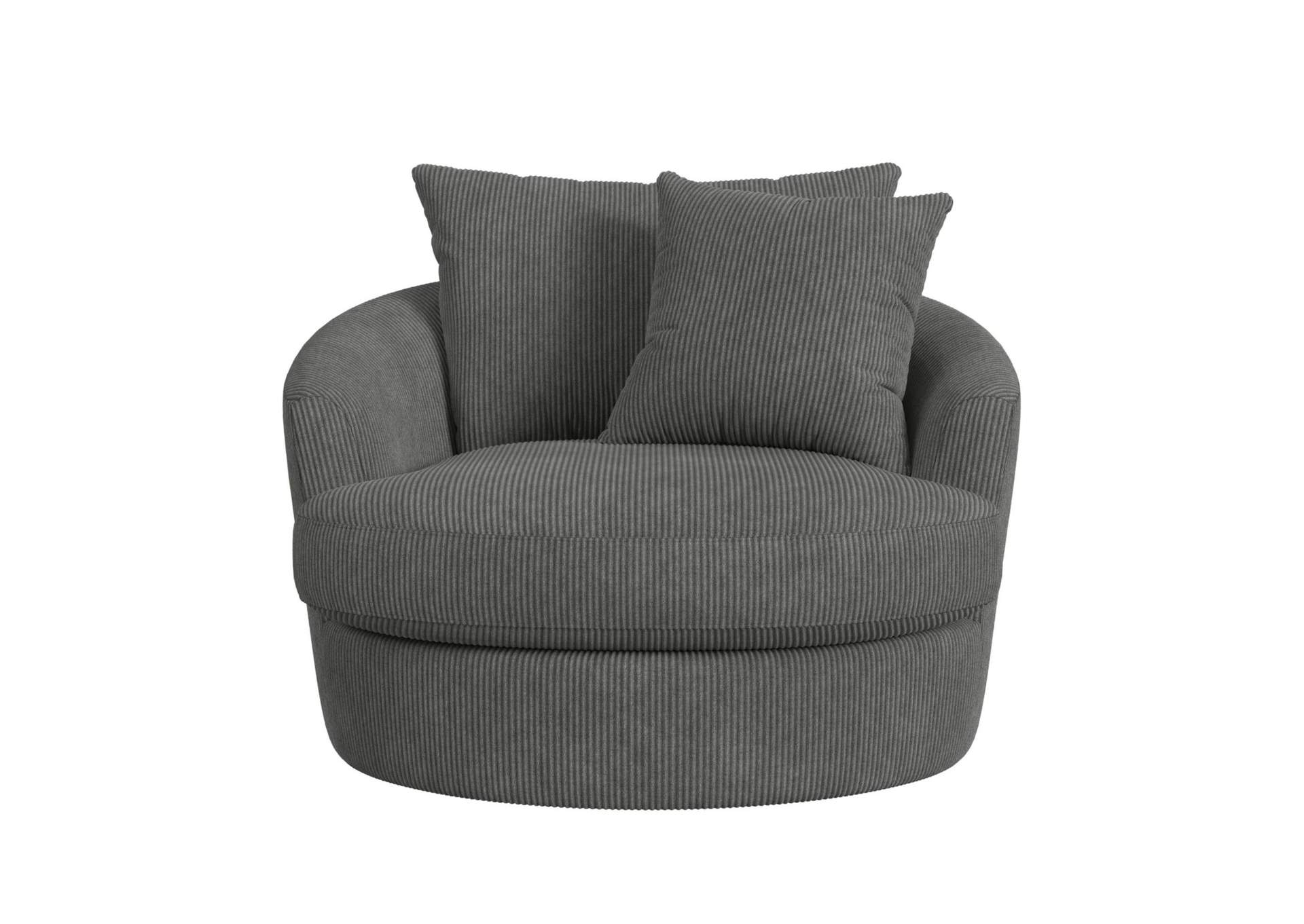 Arizona Swivel Chair With 1 Pillow 20 In Steno Charcoal image 4